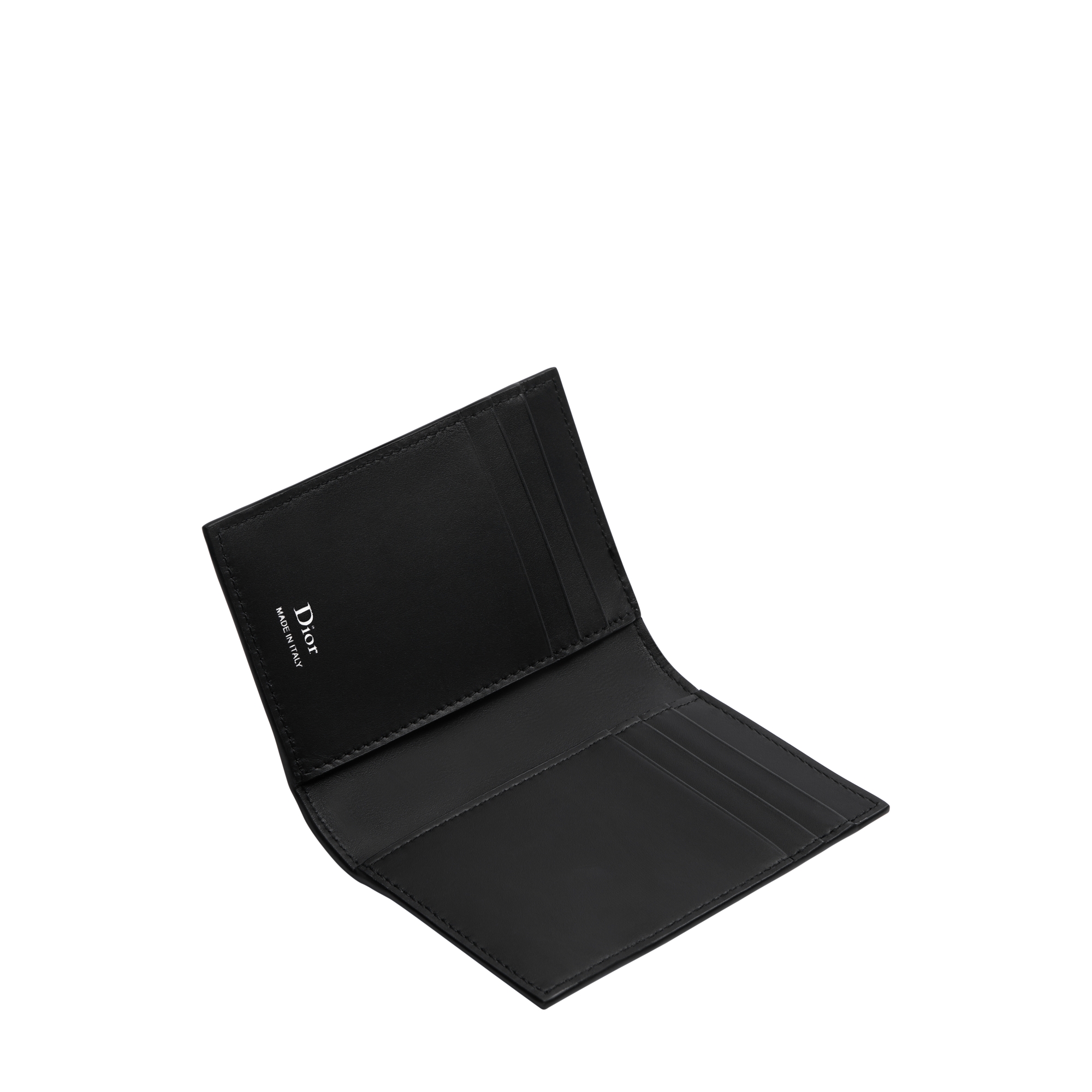 Bifold Card Holder Black Cannage Calfskin E06