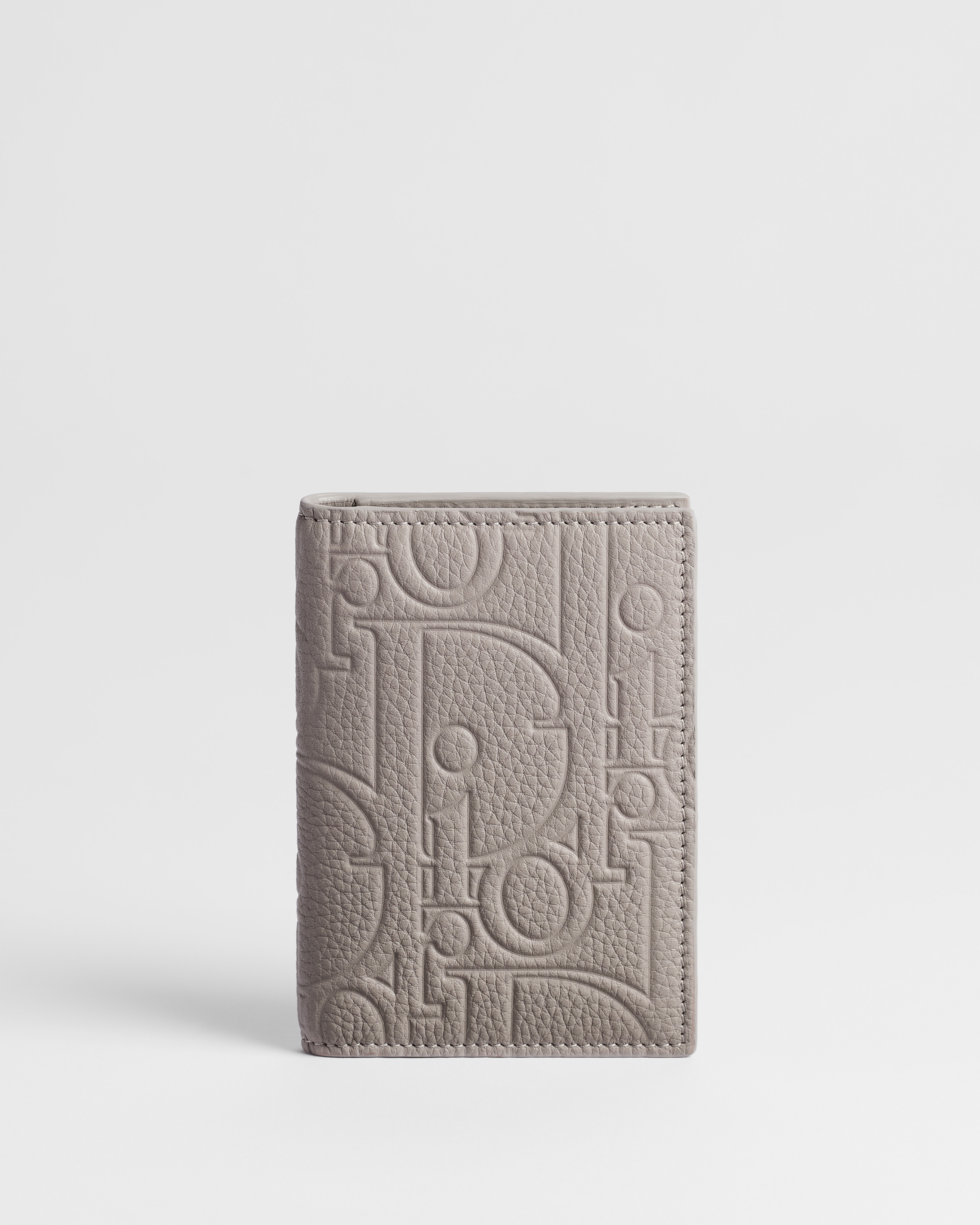 Bifold Card Holder Trianon Gray Dior Gravity Leather E01