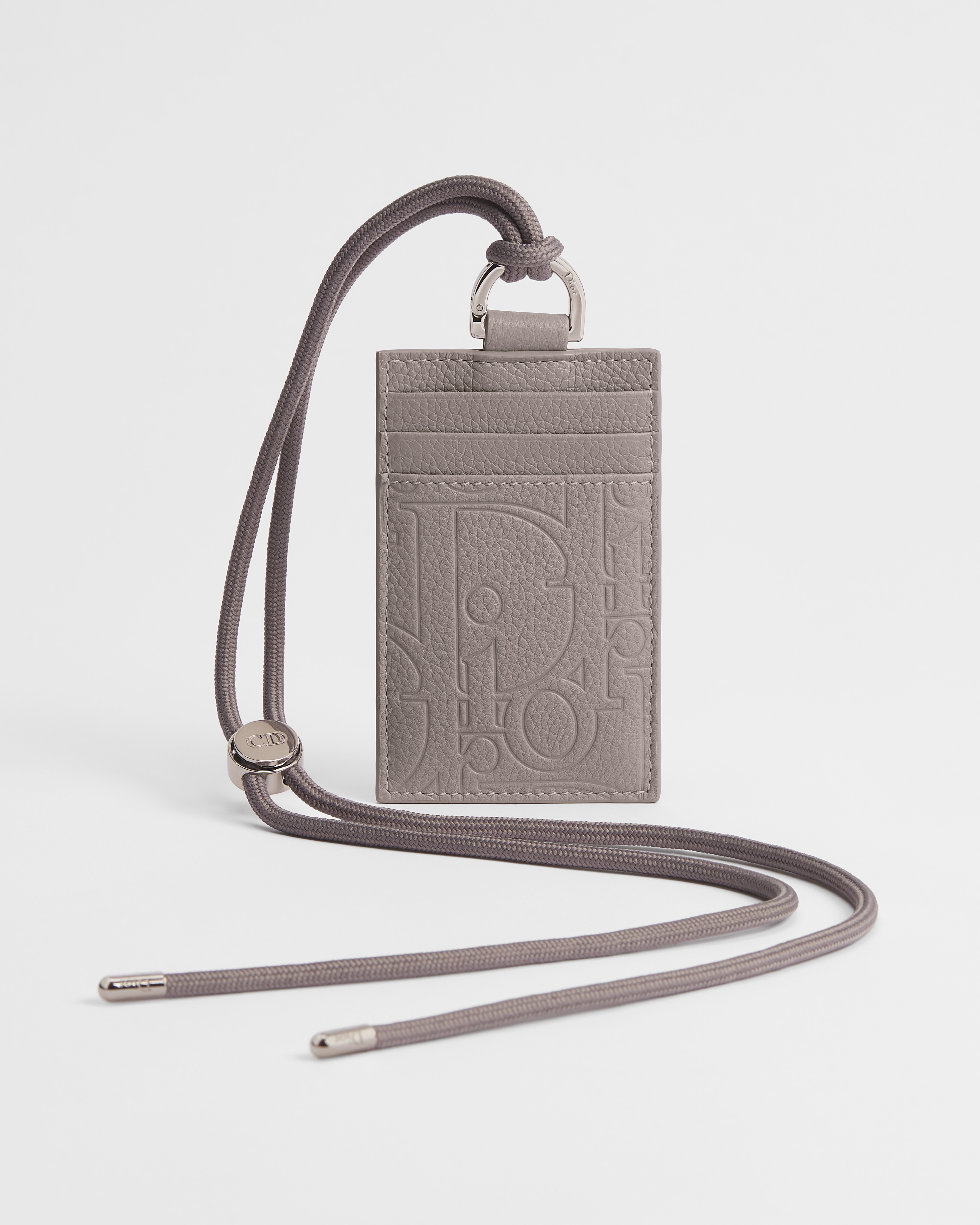 Card Holder Trianon Gray Dior Gravity Leather E01