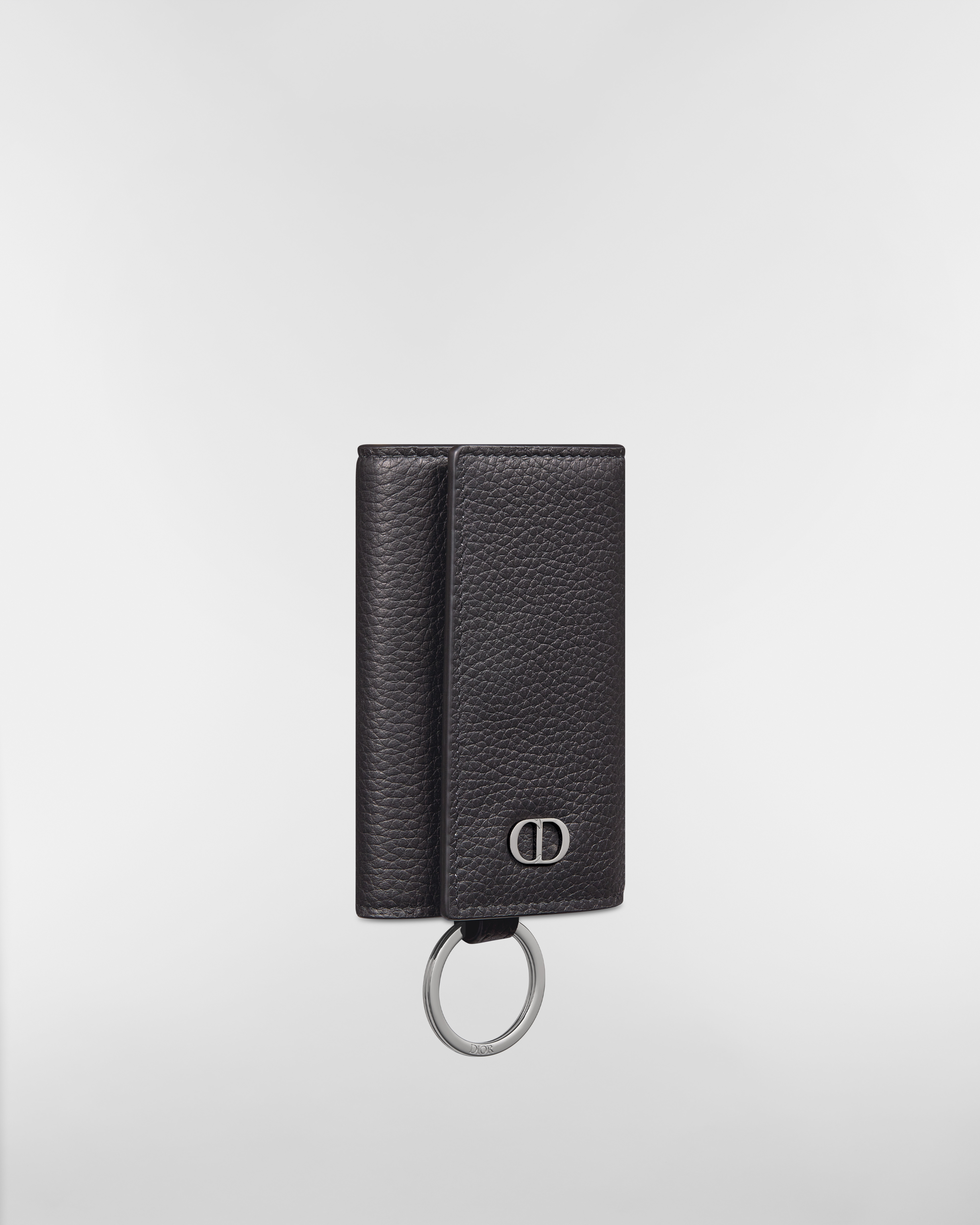 Key Case Black Grained Calfskin with CD Icon Signature E03