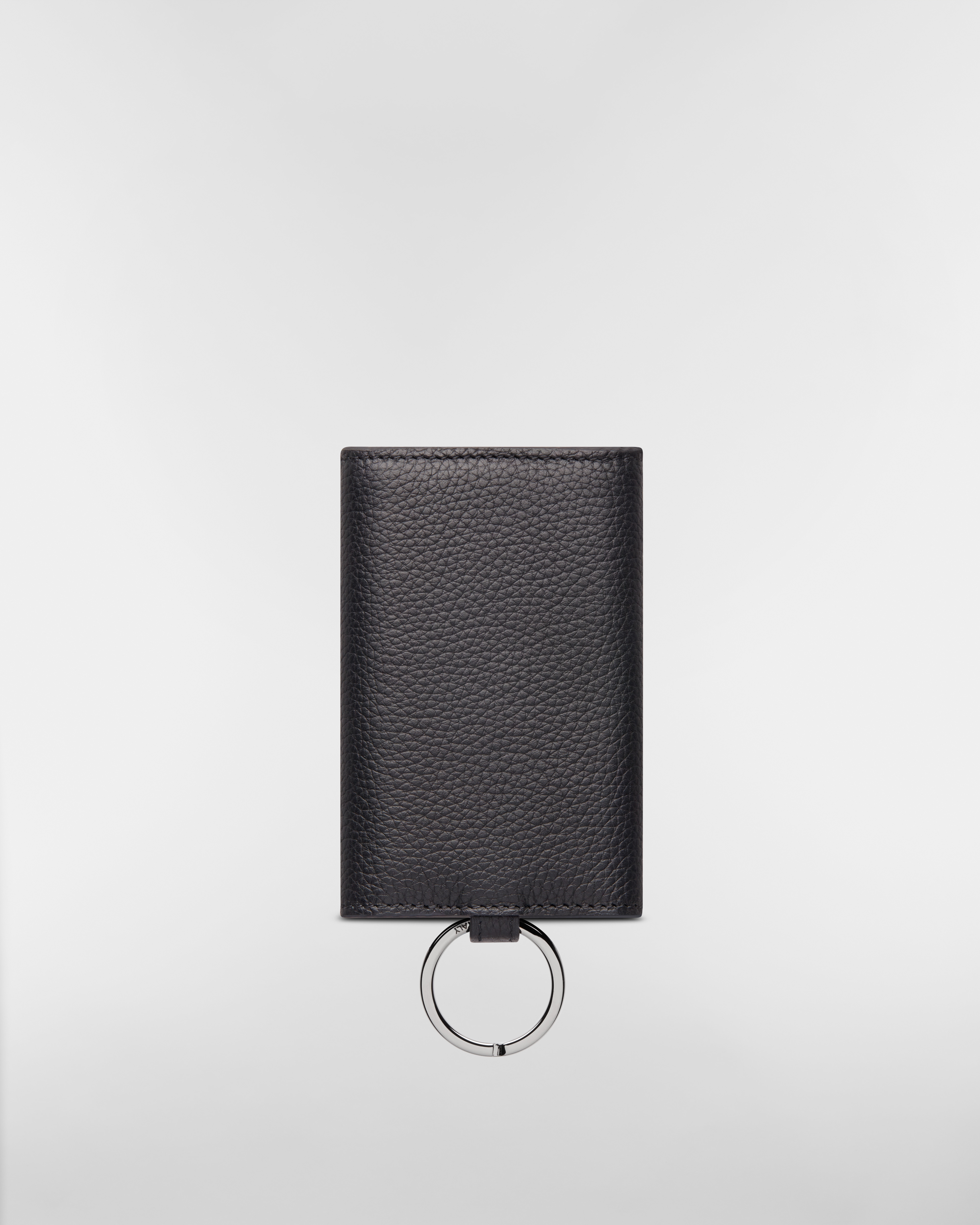 Key Case Black Grained Calfskin with CD Icon Signature E08