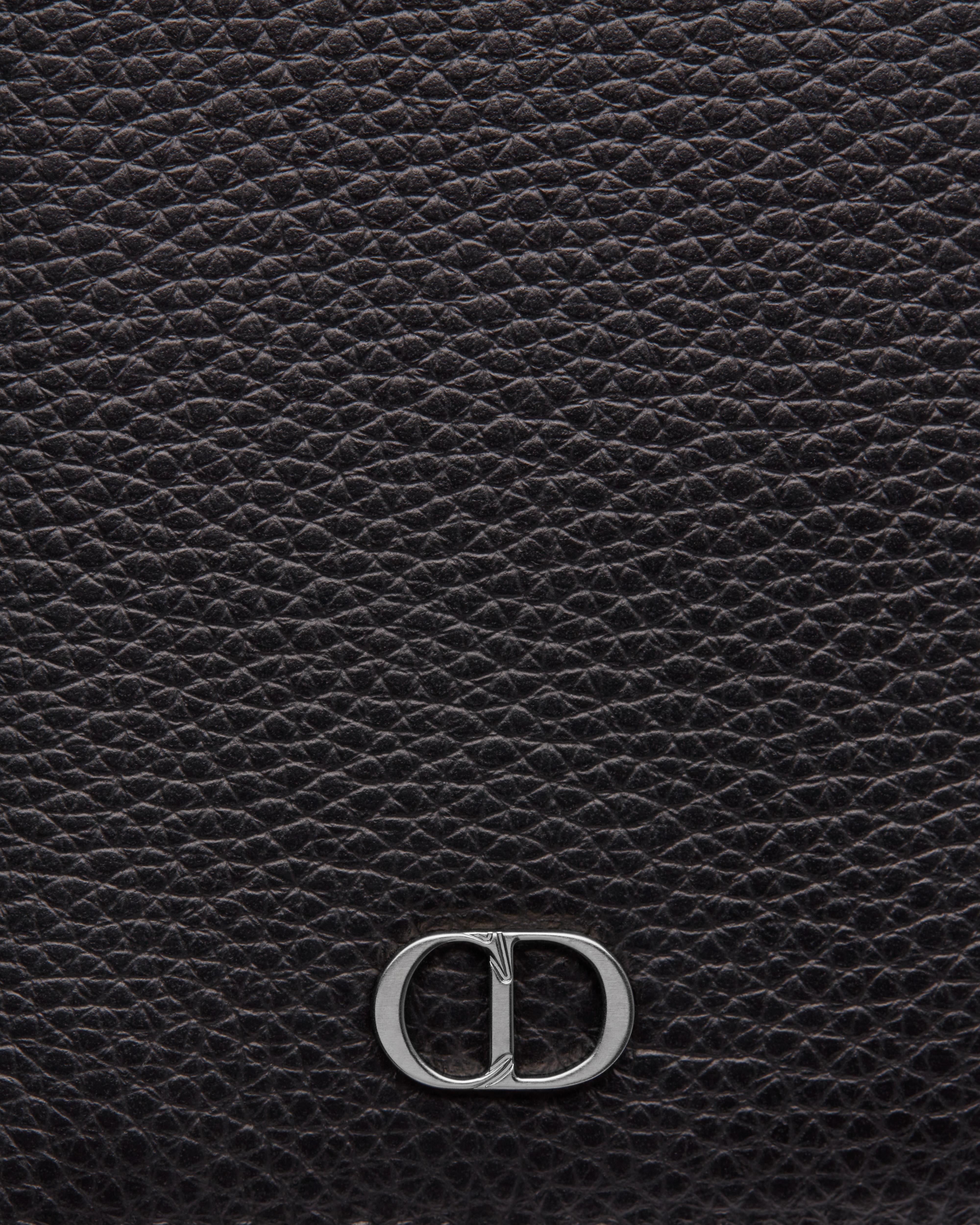 Key Case Black Grained Calfskin with CD Icon Signature E09