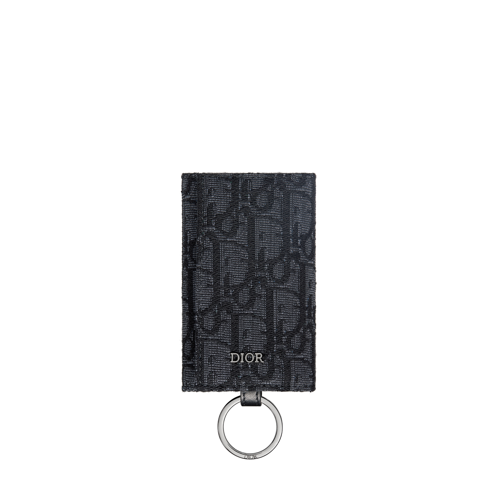Key Case Black Dior Oblique Jacquard E01