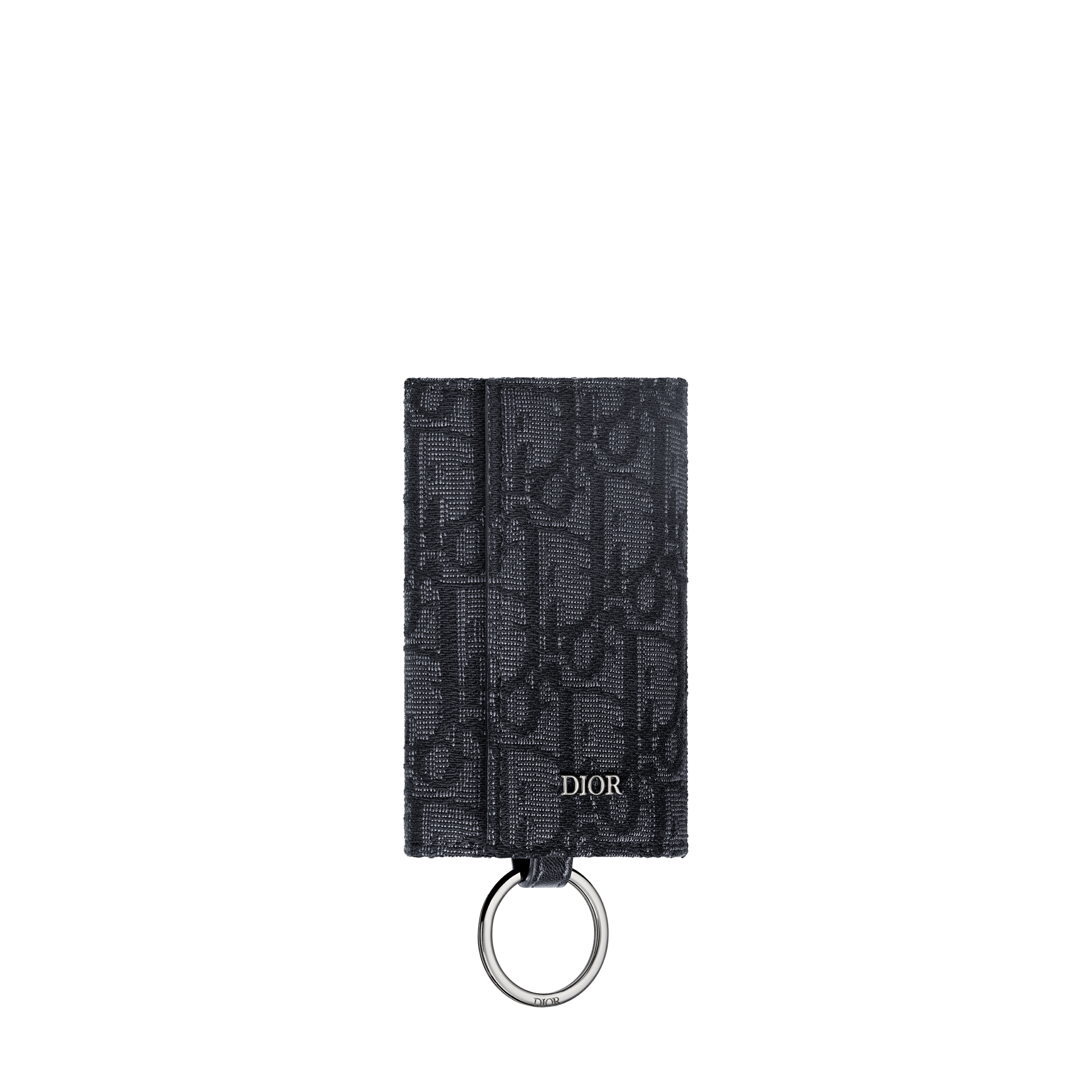 Key Case Black Dior Oblique Jacquard E03