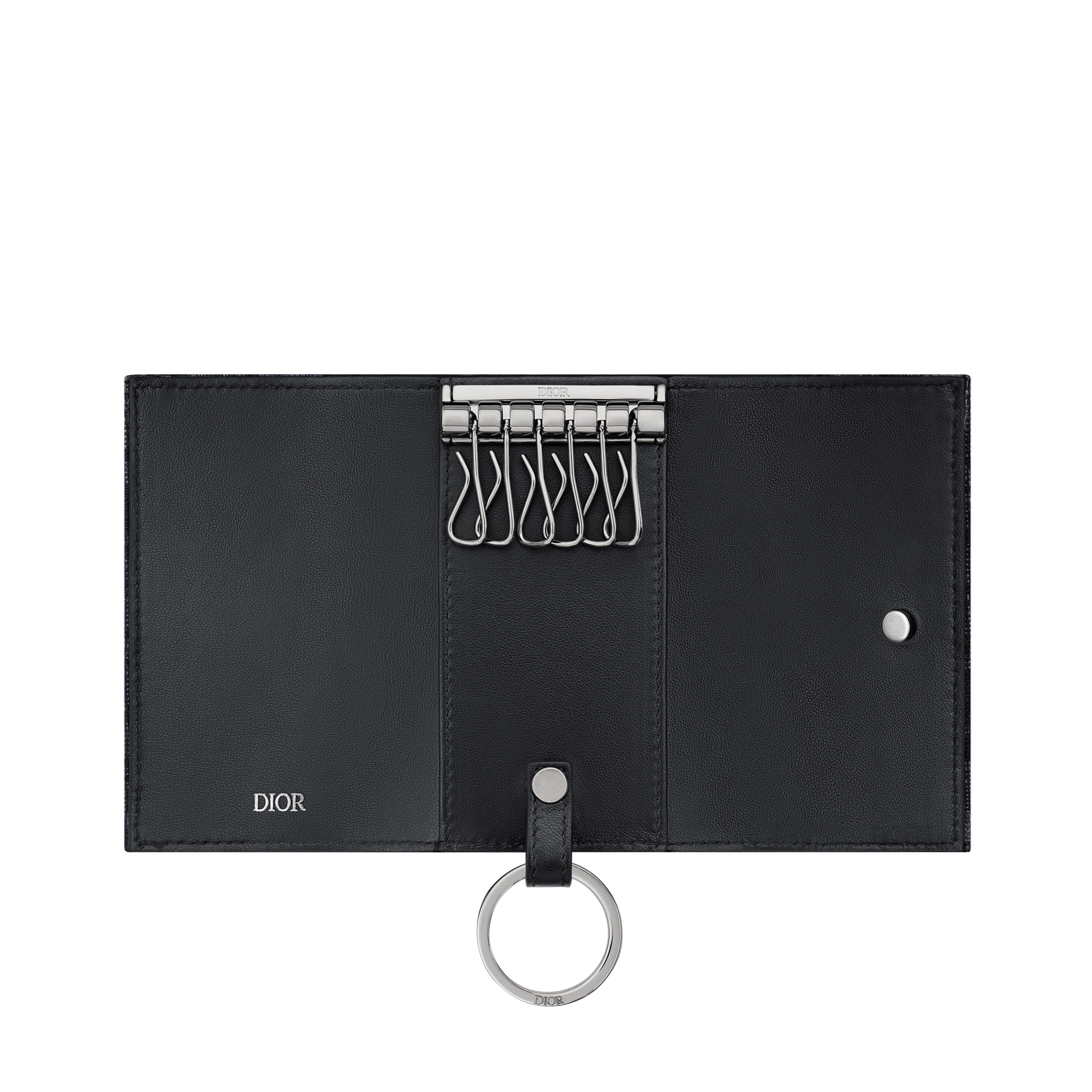 Key Case Black Dior Oblique Jacquard E07