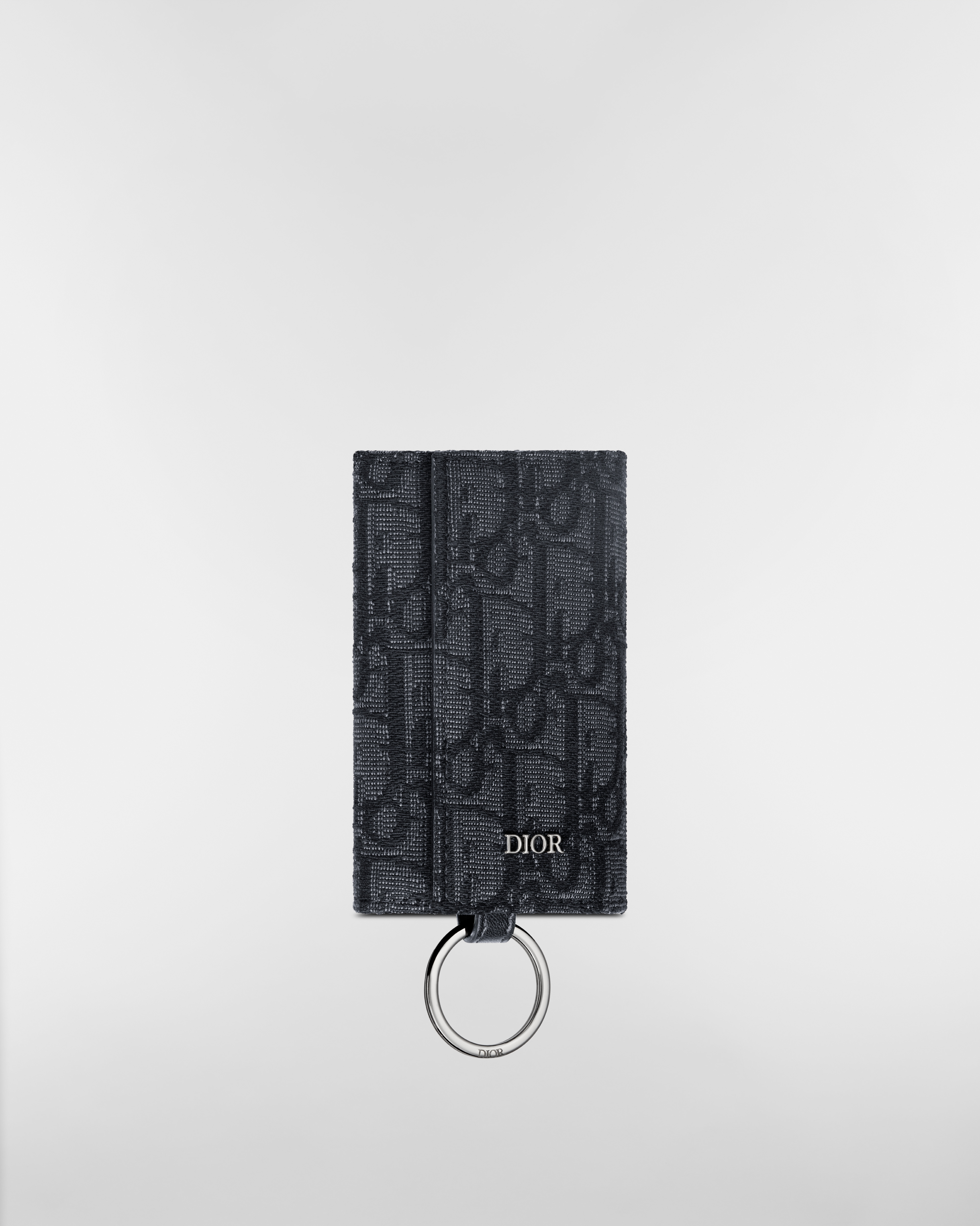 Key Case Black Dior Oblique Jacquard E03