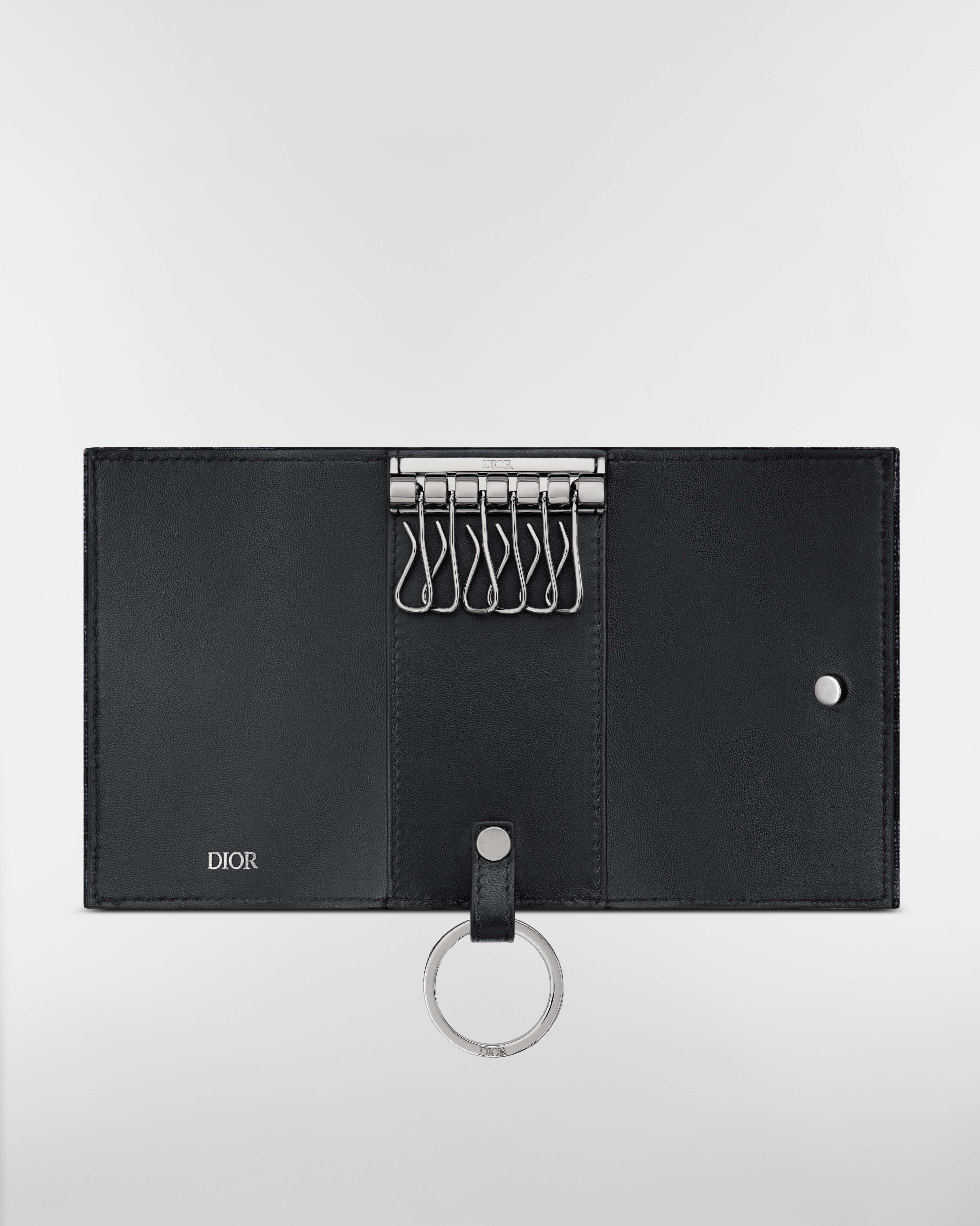 Key Case Black Dior Oblique Jacquard E07