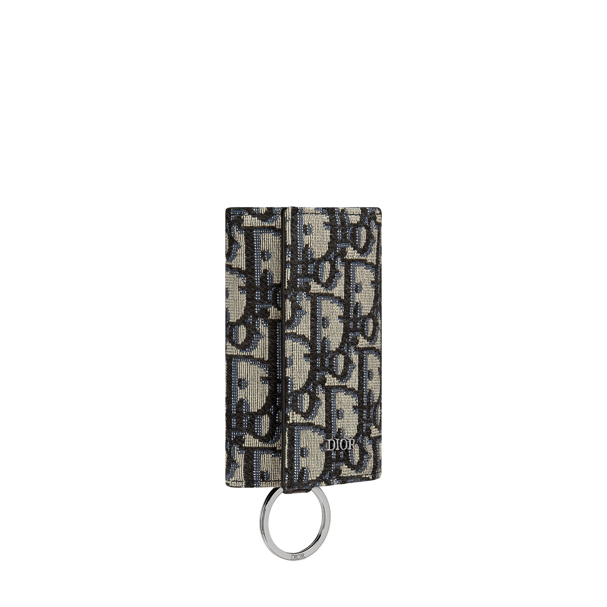 Key Case Beige and Black Dior Oblique Jacquard E03