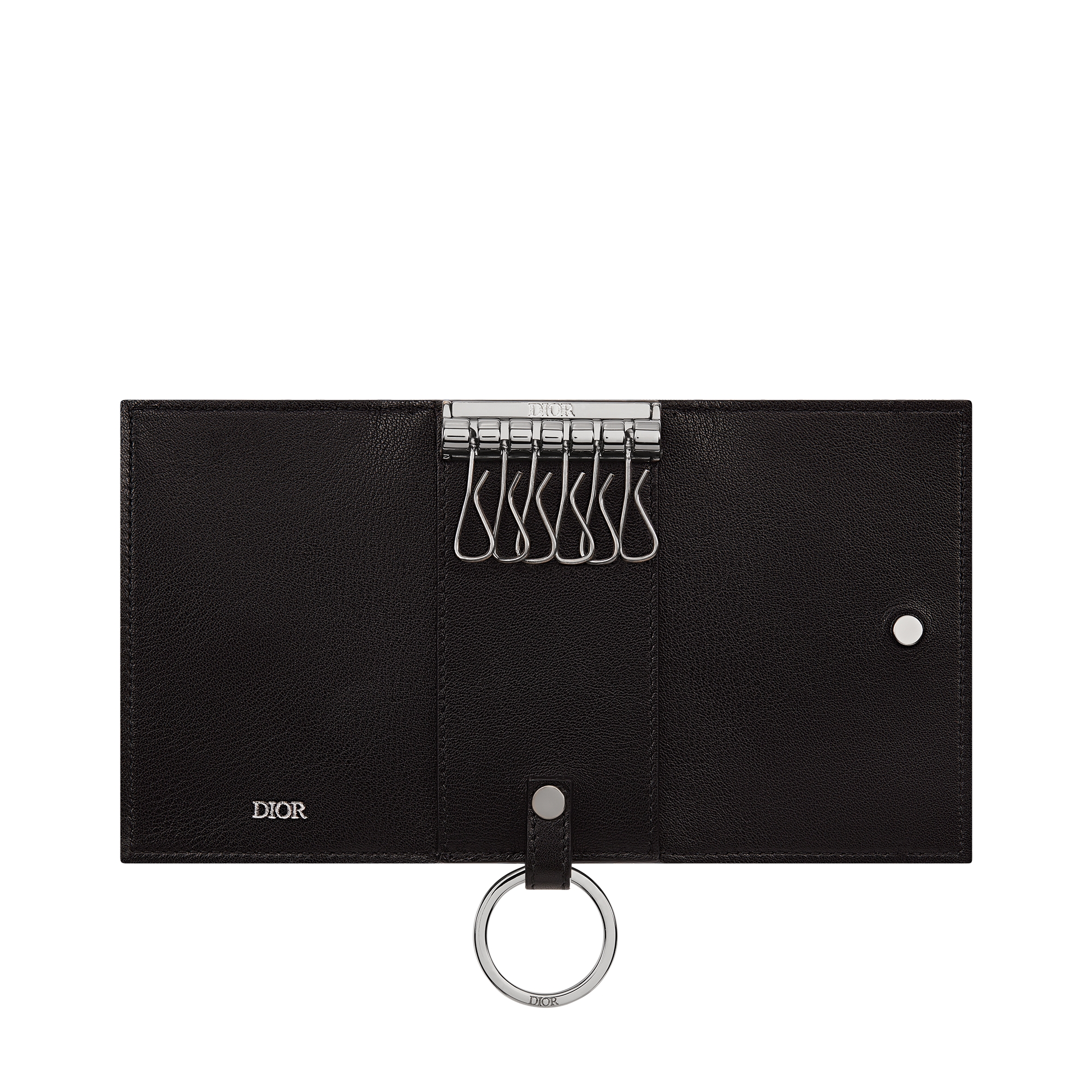 Key Case Beige and Black Dior Oblique Jacquard E07