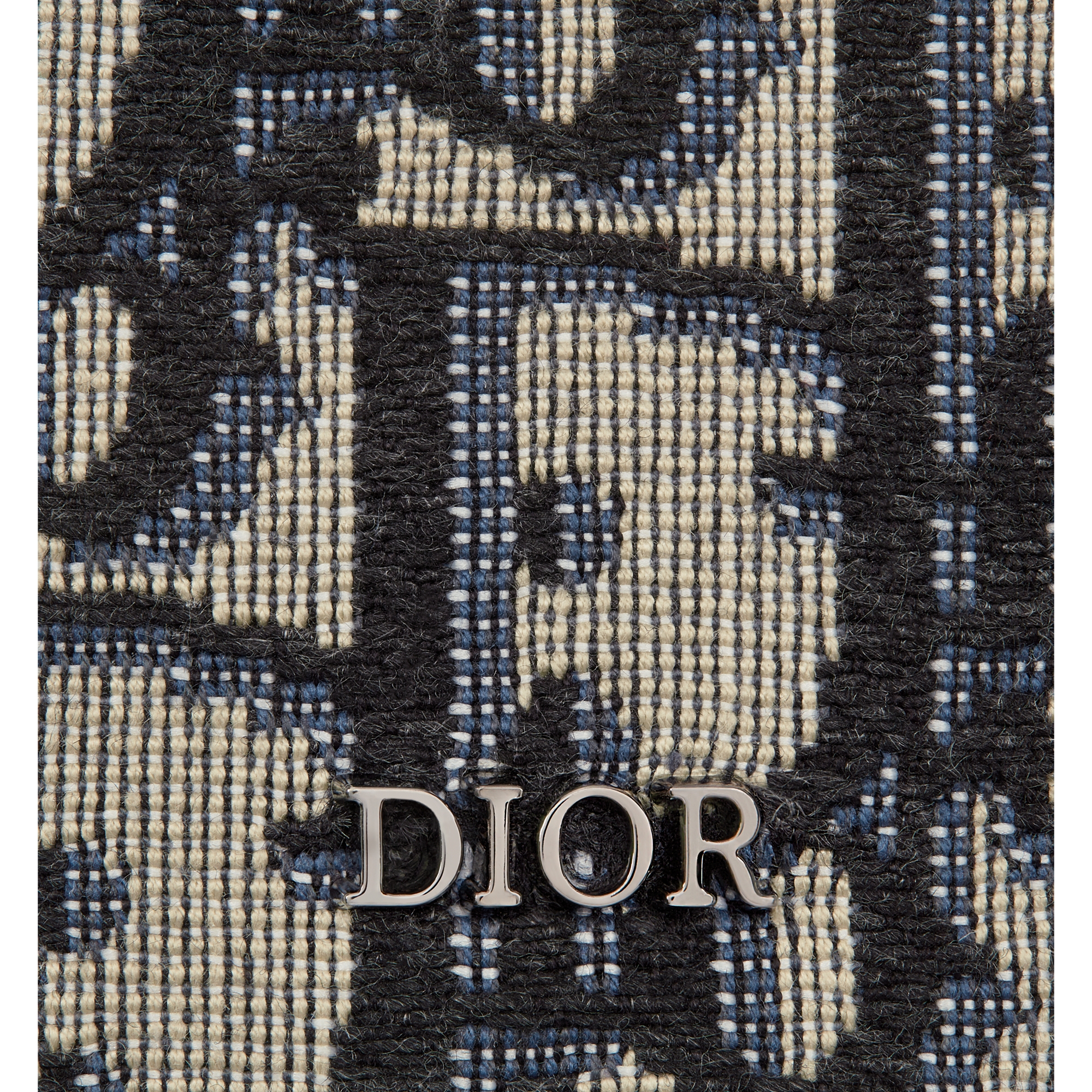 Key Case Beige and Black Dior Oblique Jacquard E09