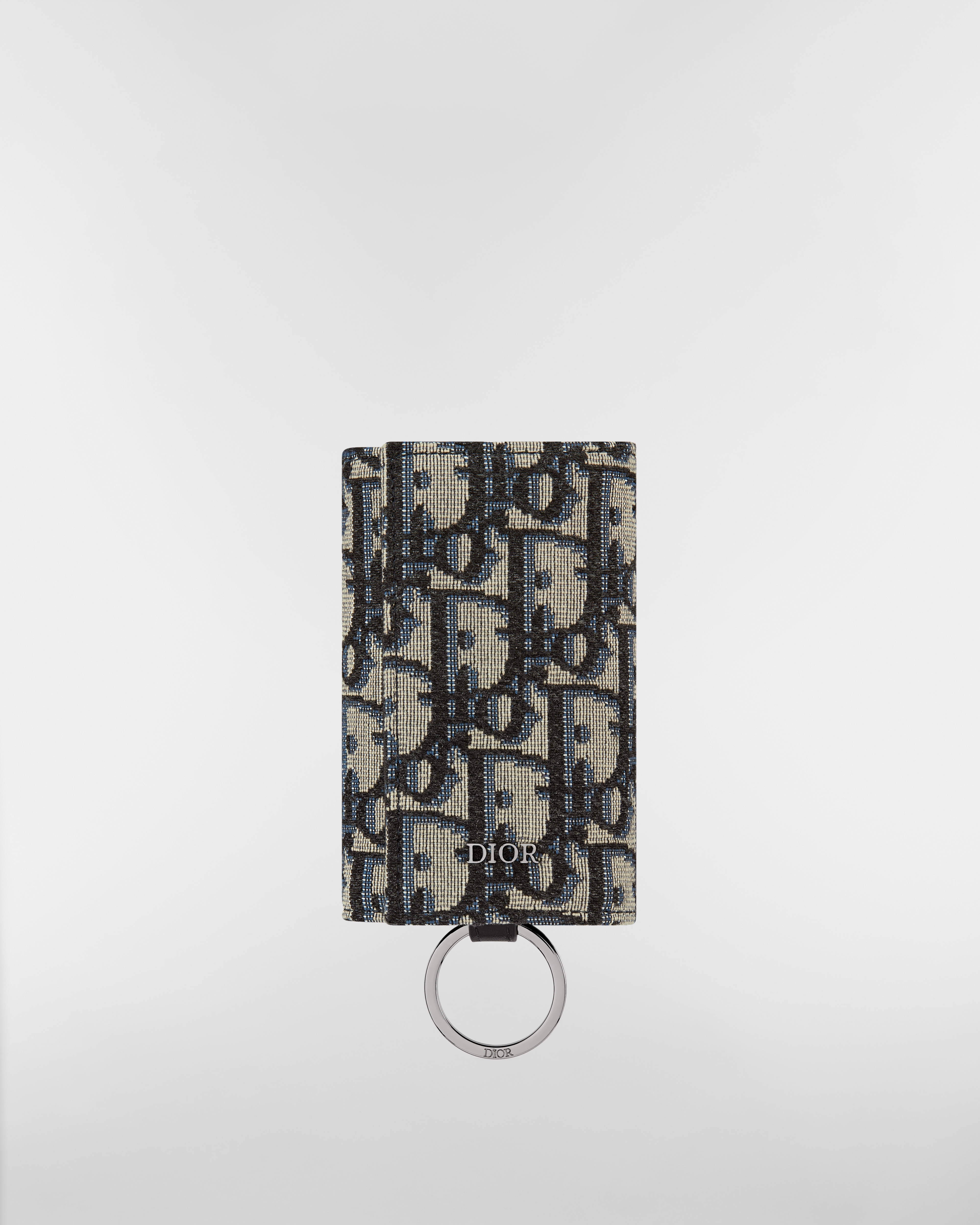 Key Case Beige and Black Dior Oblique Jacquard E01
