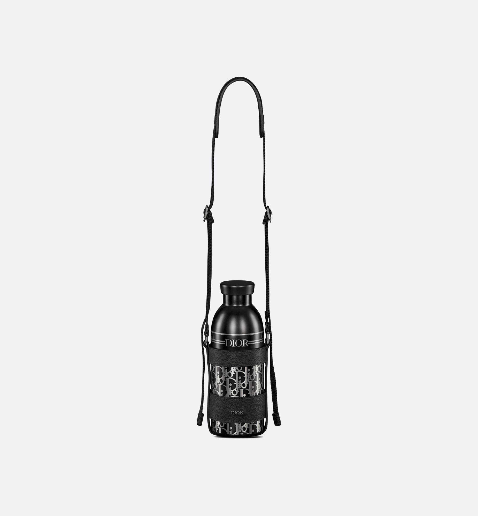 Dior Aqua Bottle with Shoulder Strap Black Grained Calfskin Dior Aqua Bottle with Shoulder Strap Black Grained Calfskin