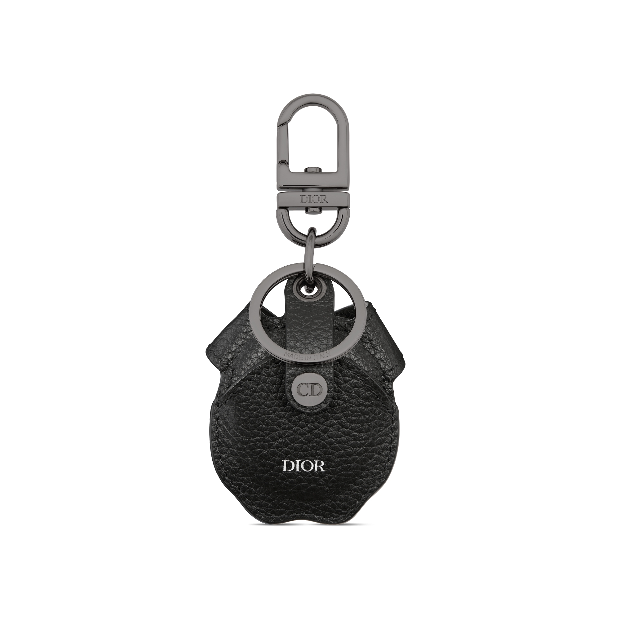 Bobby Key Ring for AirTag Beige and Black Micro Dior Oblique Jacquard E08