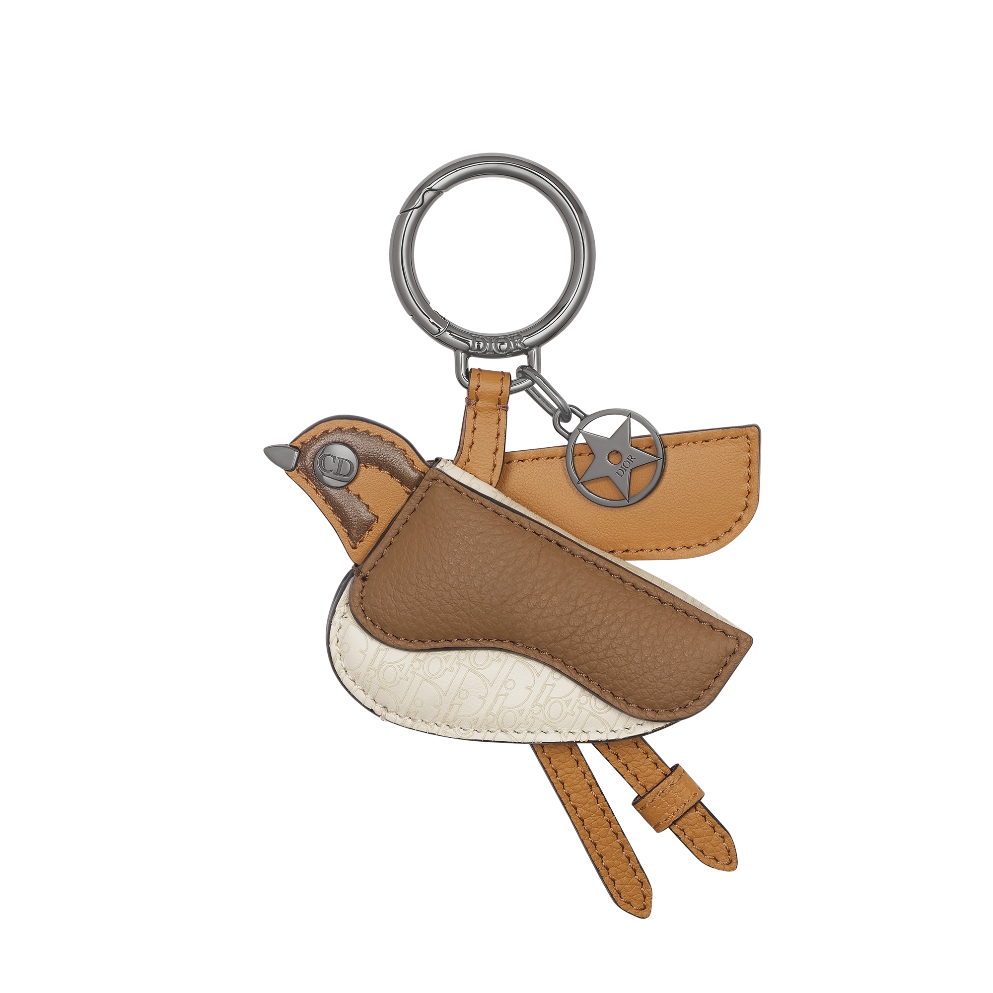  Glattes Kalbsleder in Braun, genarbtes Kalbsleder in sattem Braun und Micro Dior Oblique Kalbsleder in Beige