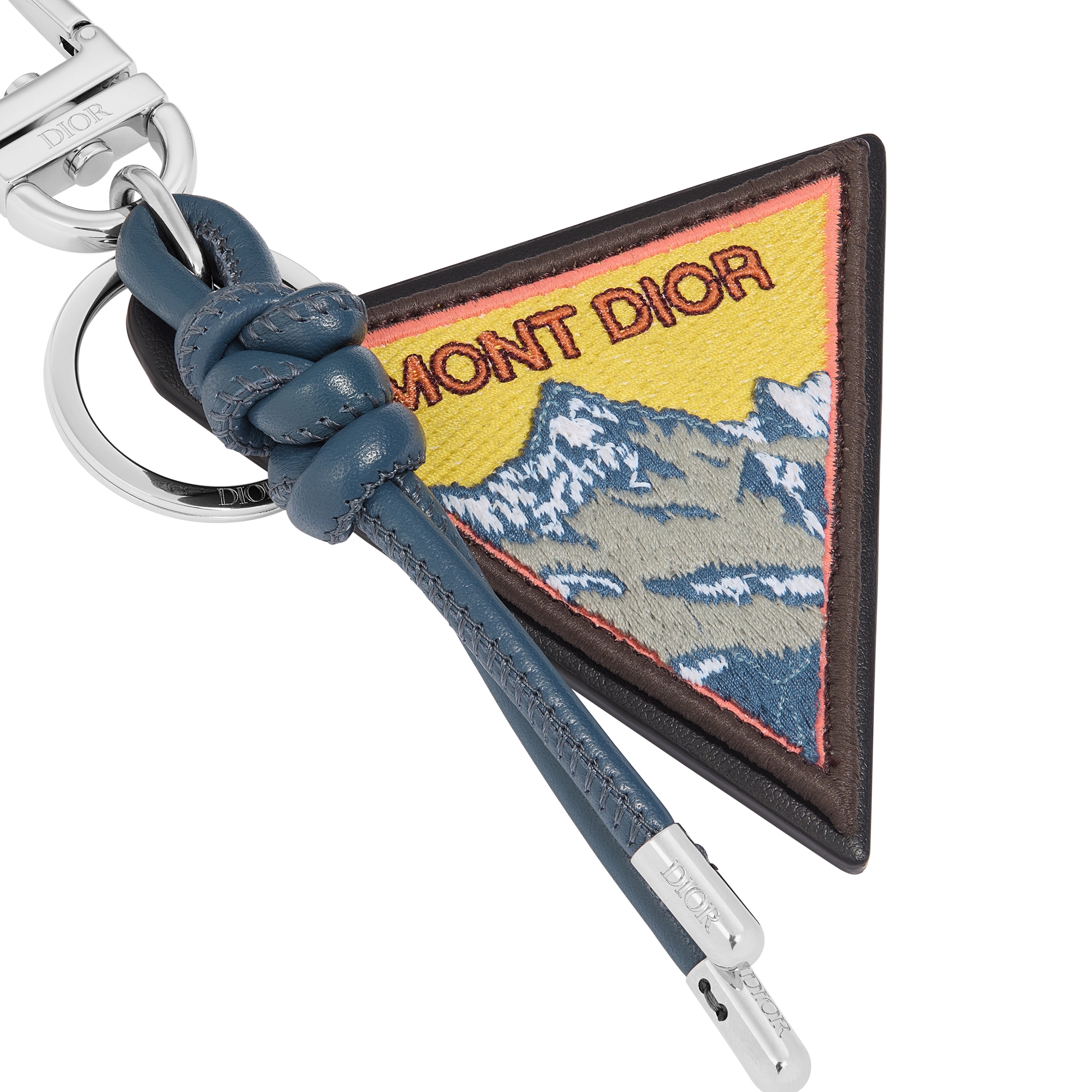 Mont Dior Key Ring Multicolor Embroidered Grained Calfskin E09