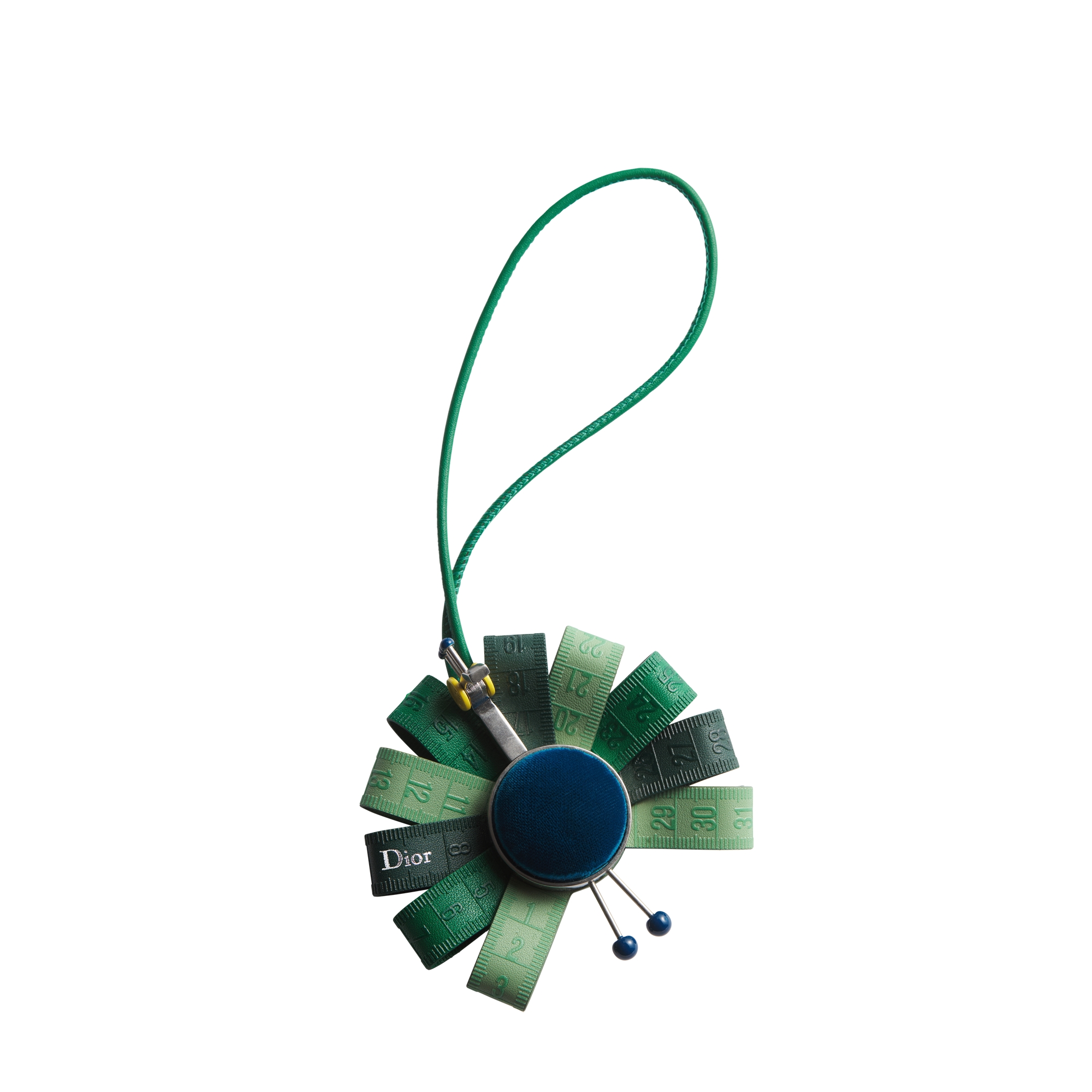 Peacock Bag Charm Green and Blue Calfskin with Antique Silver