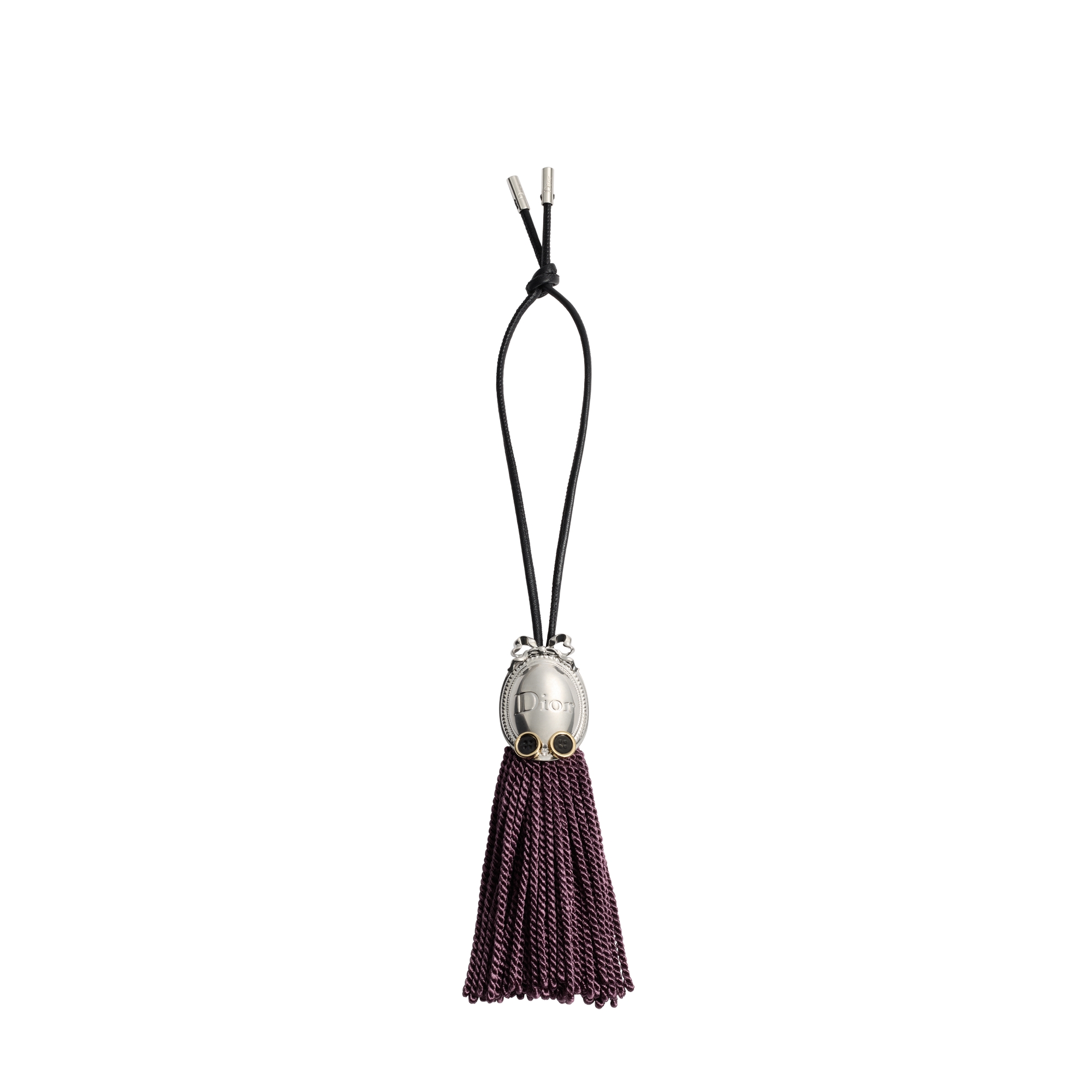 Octopus Bag Charm Burgundy Lambskin and Antique Silver-Finish