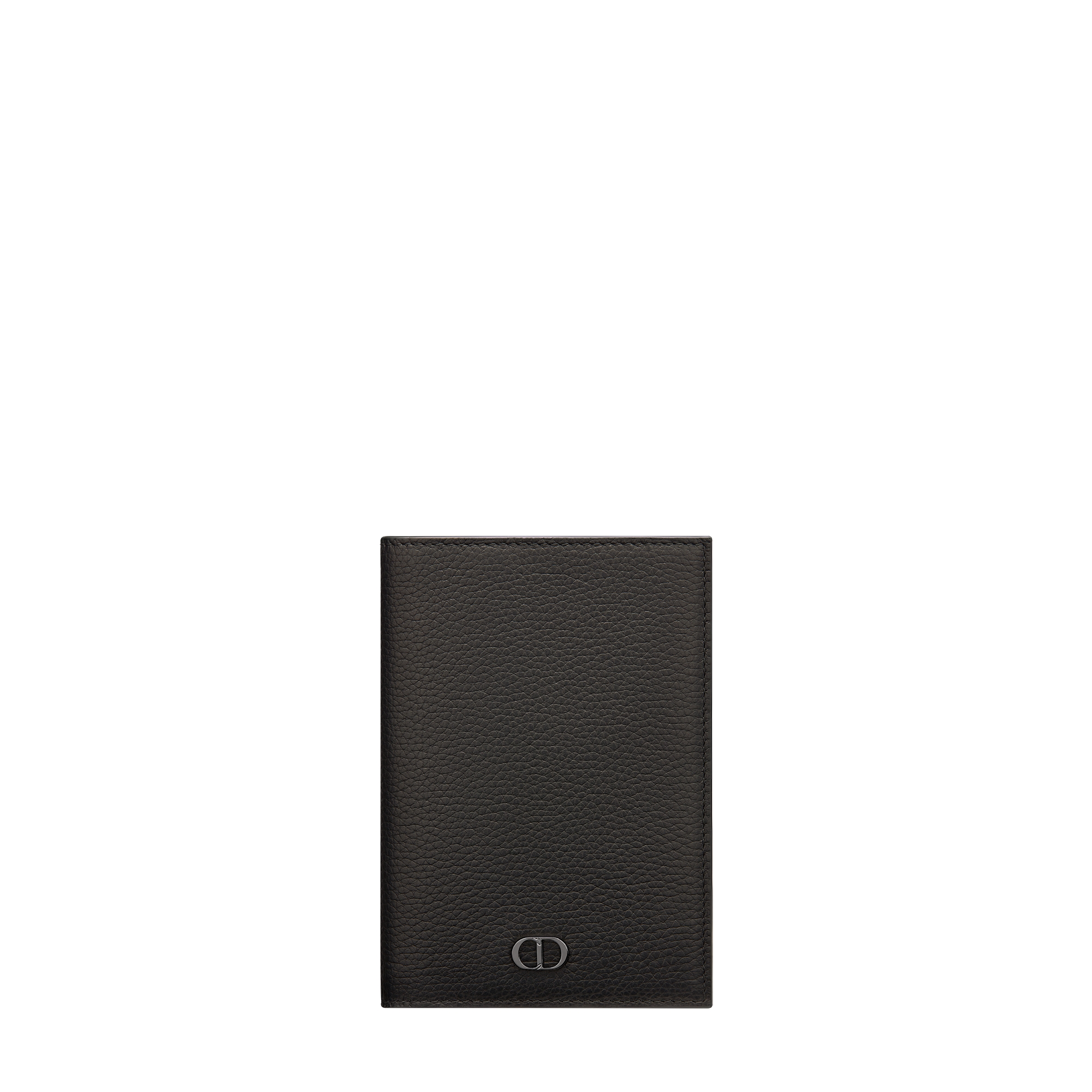 Passport Cover Black Grained Calfskin with CD Icon Signature E01