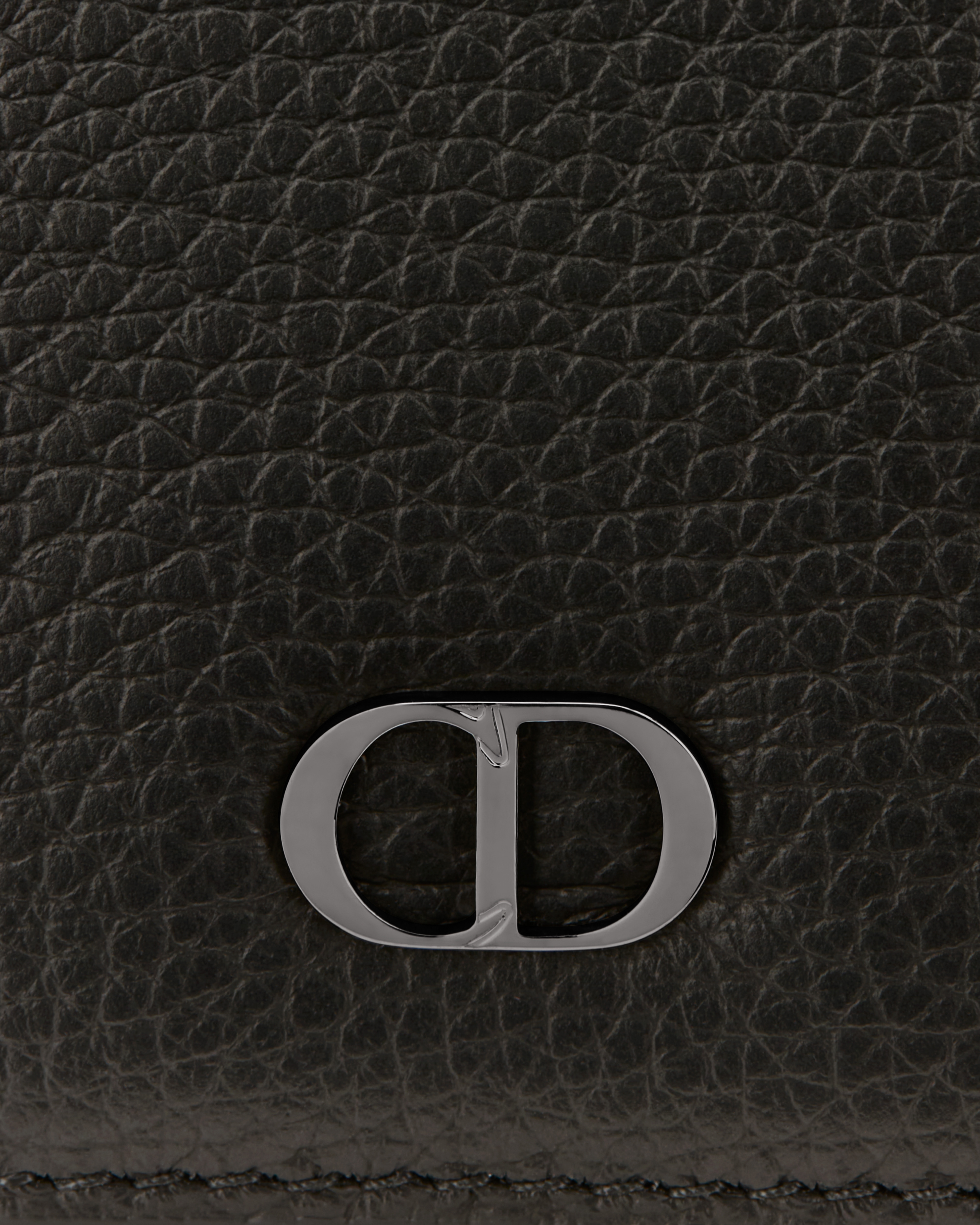 Passport Cover Black Grained Calfskin with CD Icon Signature E09