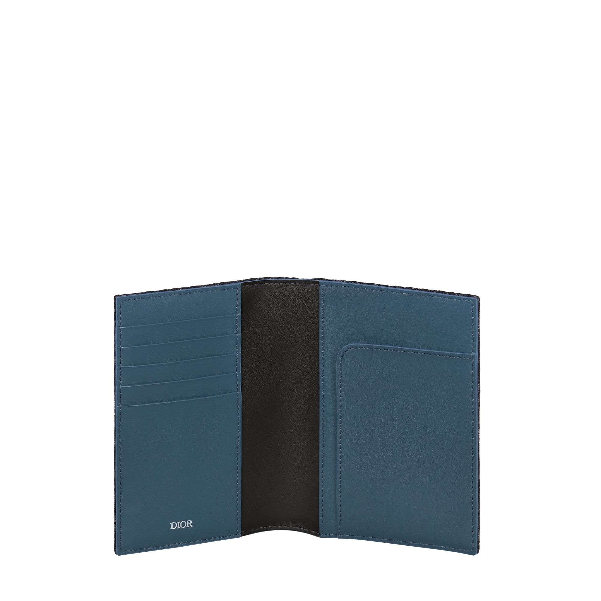 Passport Cover Black Dior Oblique Jacquard and Multicolor Dior Mountain Patches E07