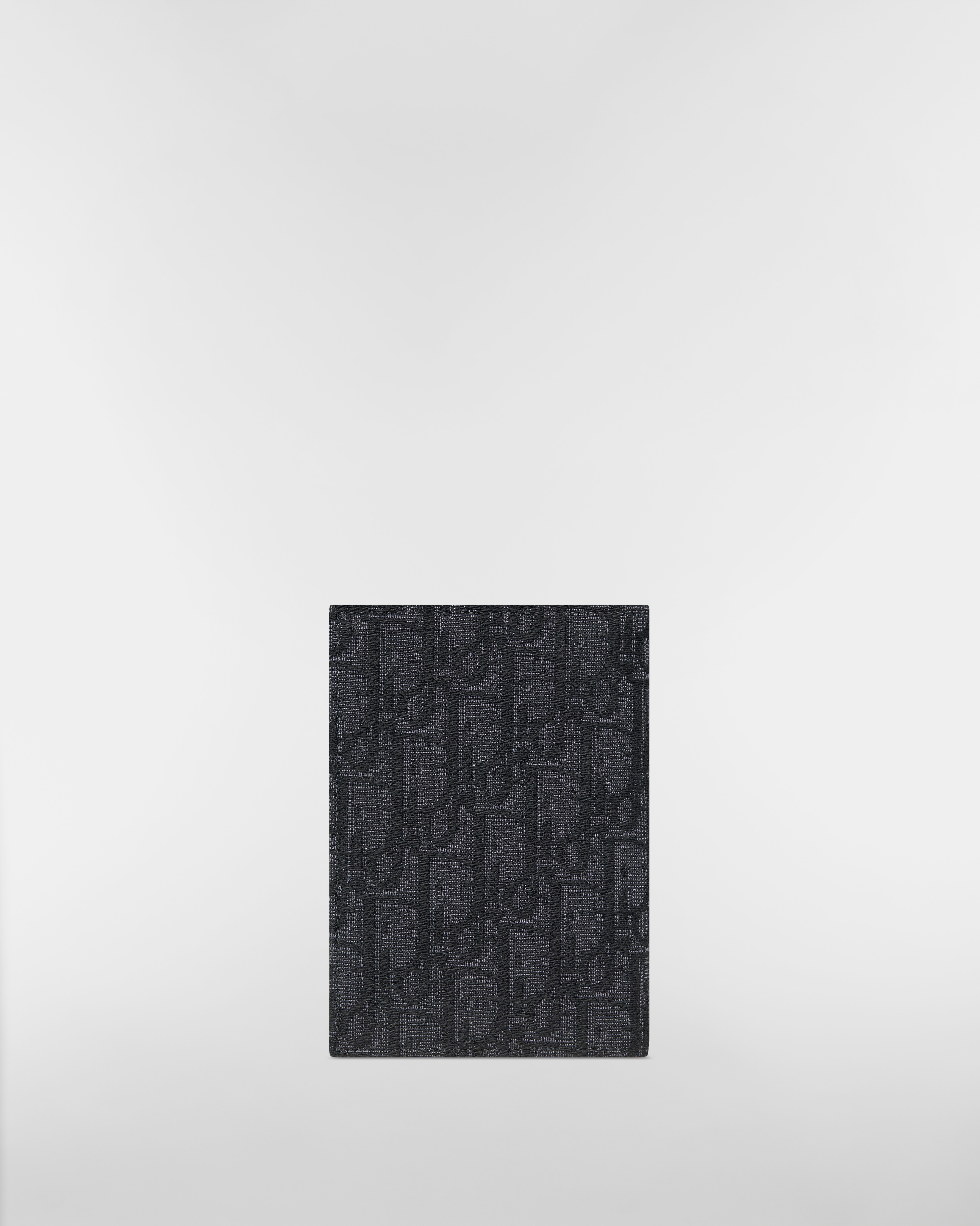 Passport Cover Black Dior Oblique Jacquard and Multicolor Dior Mountain Patches E08