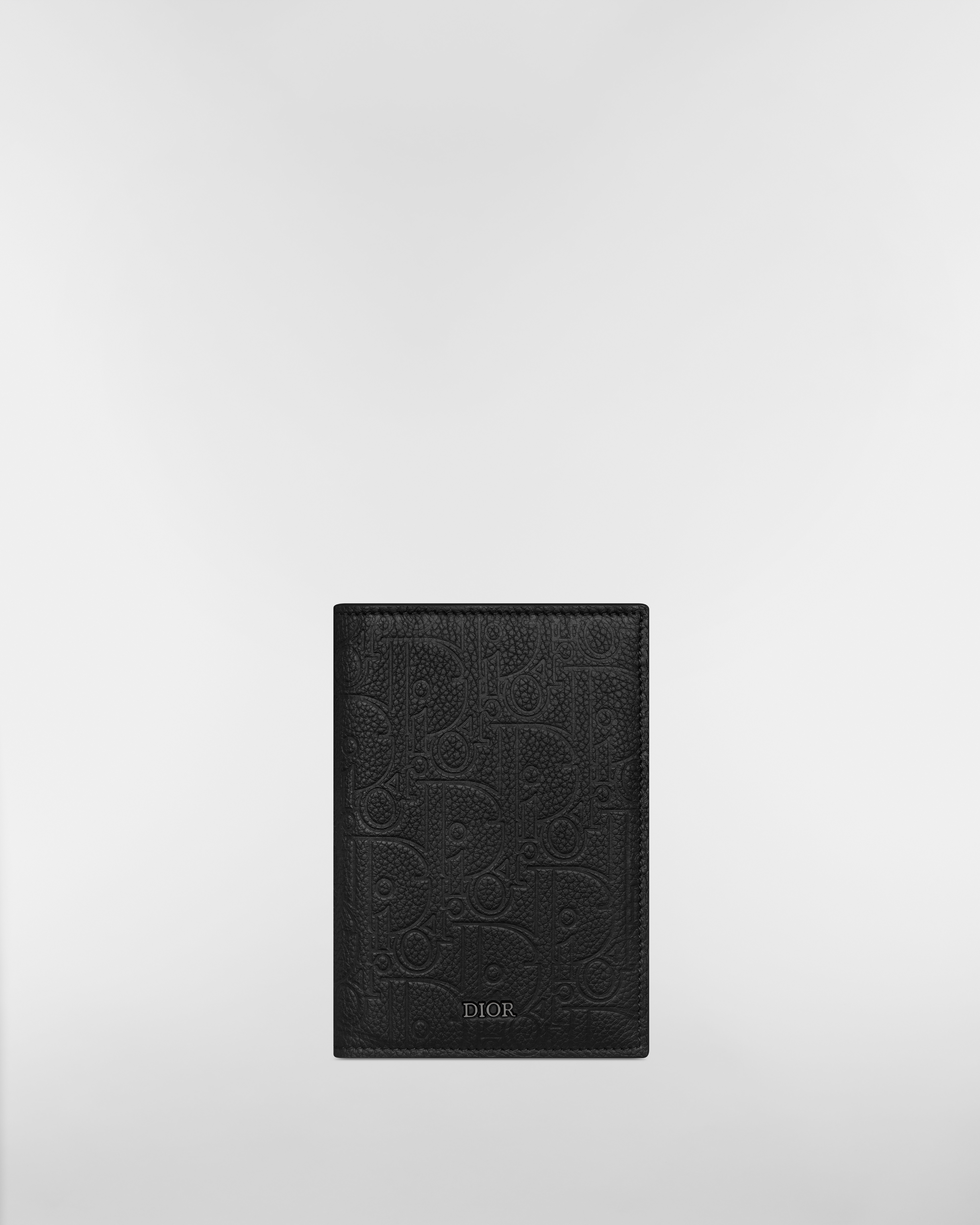 Passport Cover Black Dior Gravity Leather E01