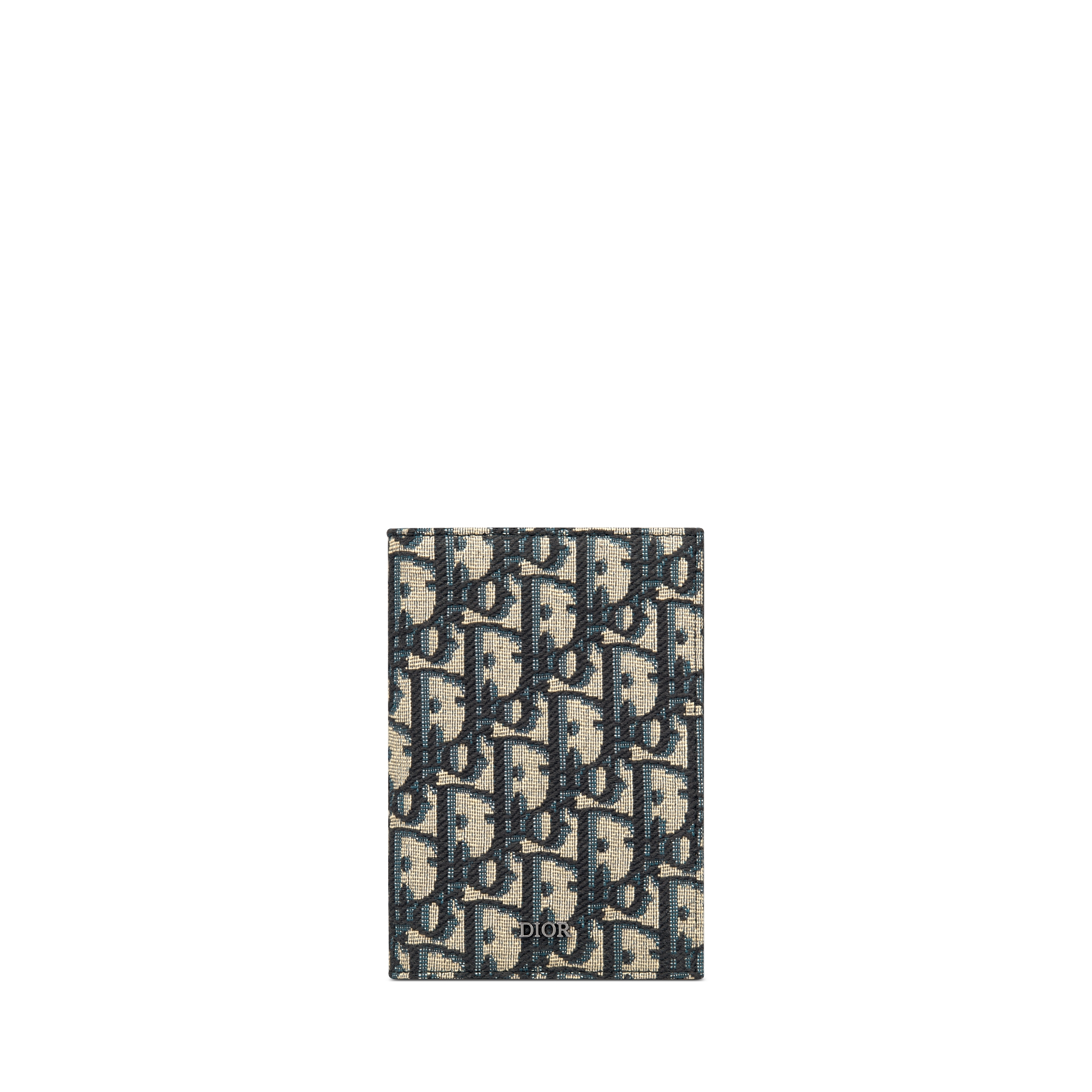 Passport Cover Beige and Black Dior Oblique Jacquard E01