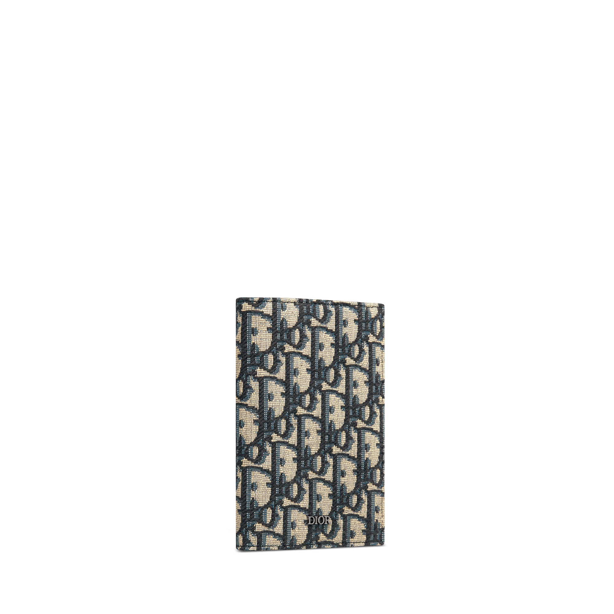 Passport Cover Beige and Black Dior Oblique Jacquard E03