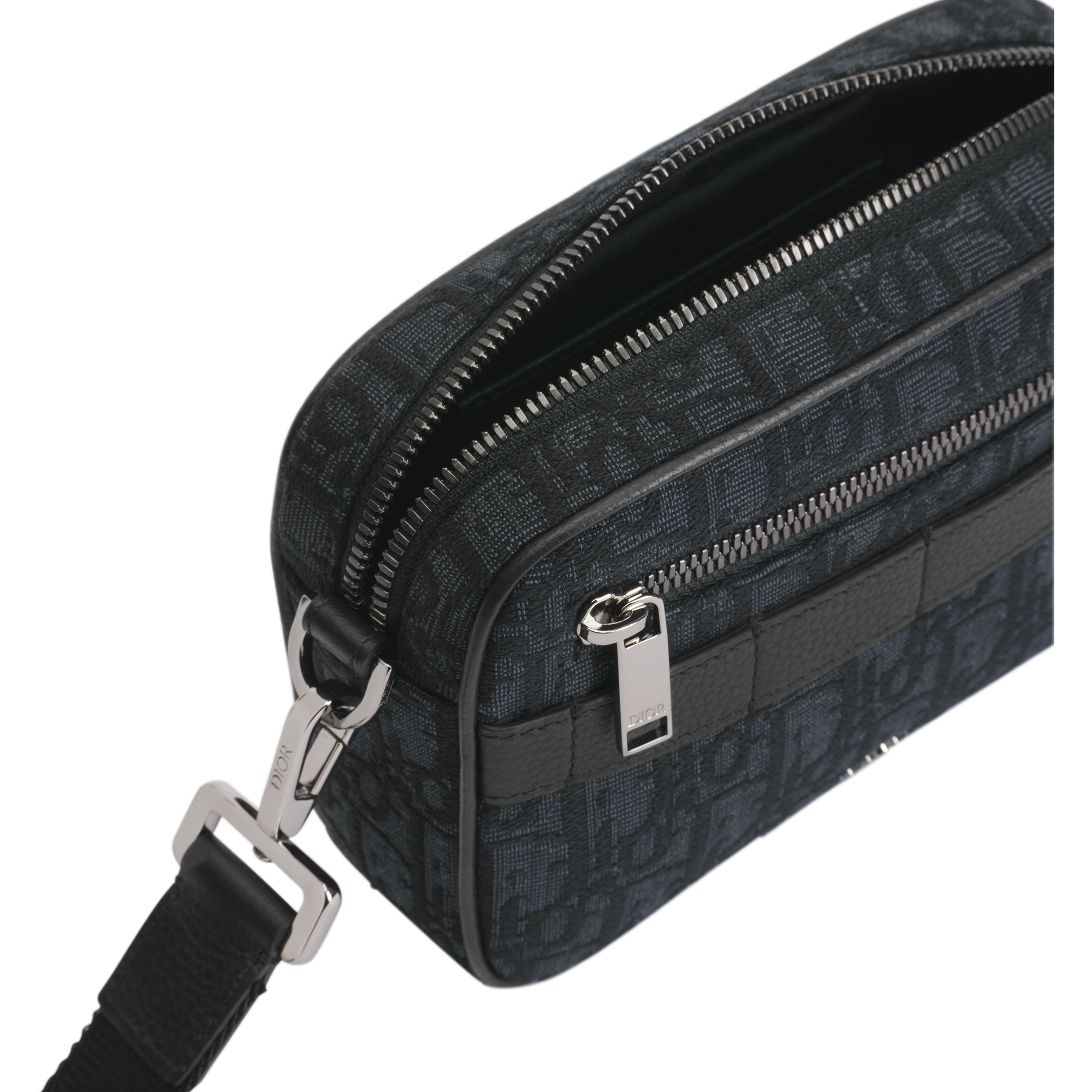 Mini Safari Bag with Strap Black Dior Oblique Jacquard E06