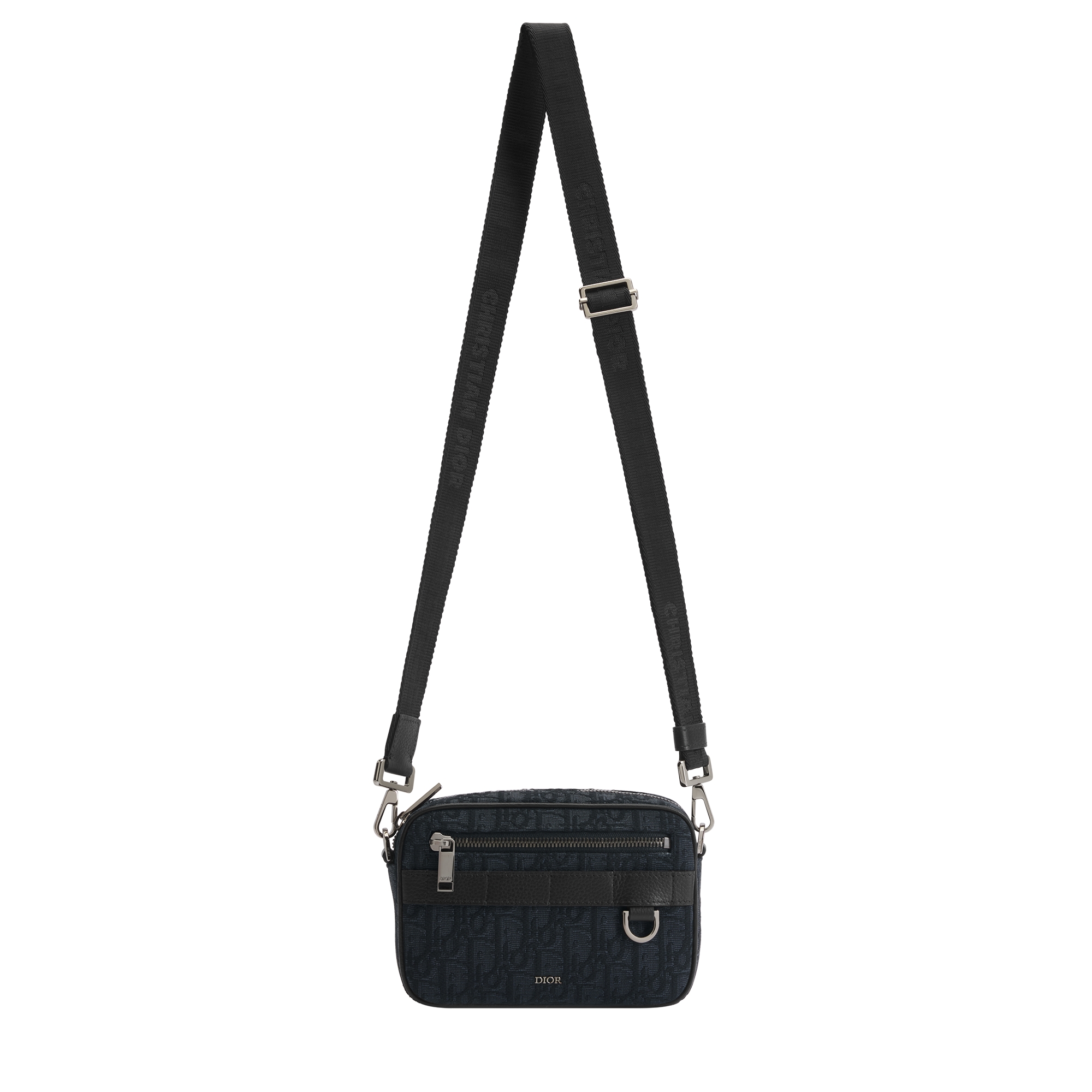 Mini Safari Bag with Strap Black Dior Oblique Jacquard E07