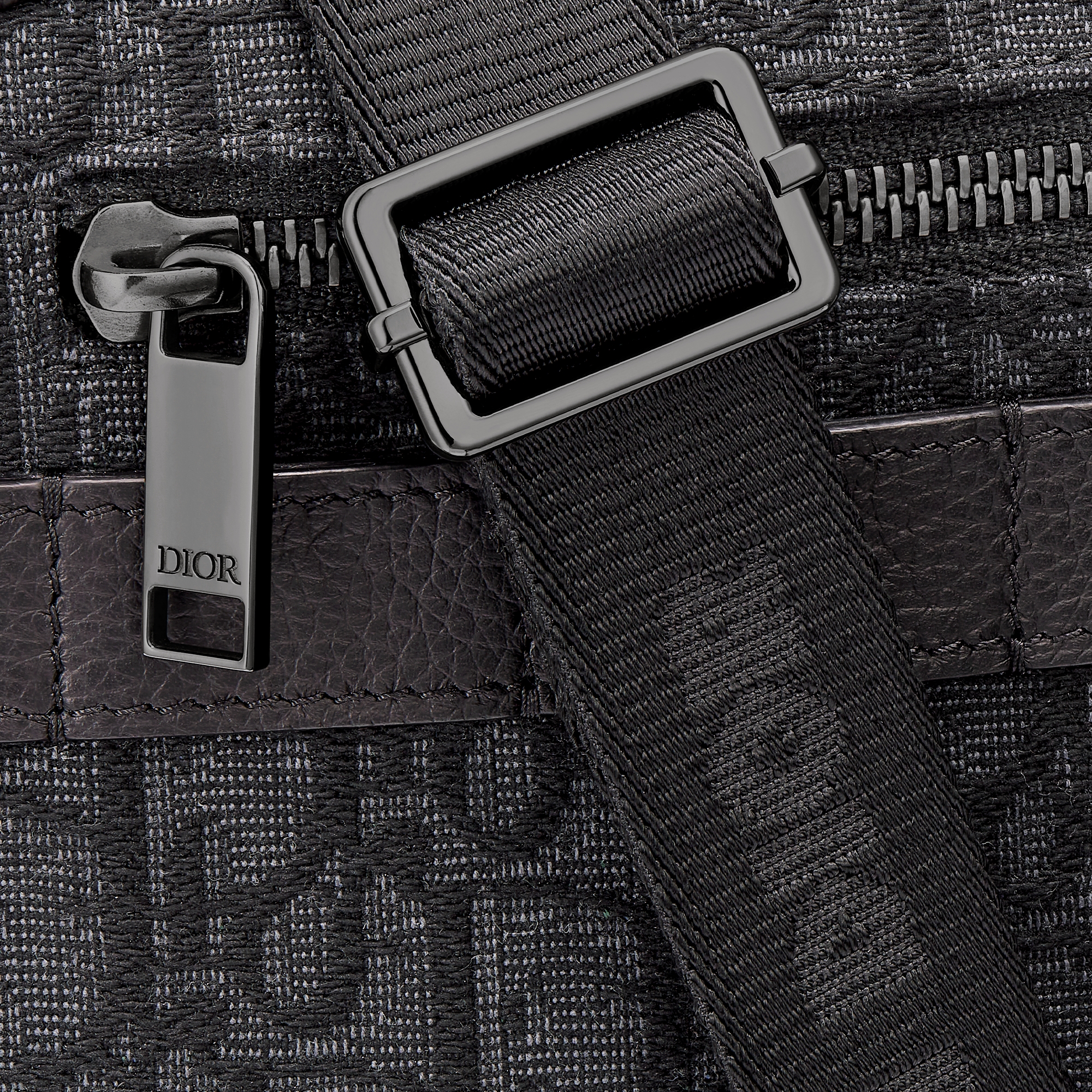 Mini Safari-tas met schouderband Zwarte Dior Oblique-jacquard E09