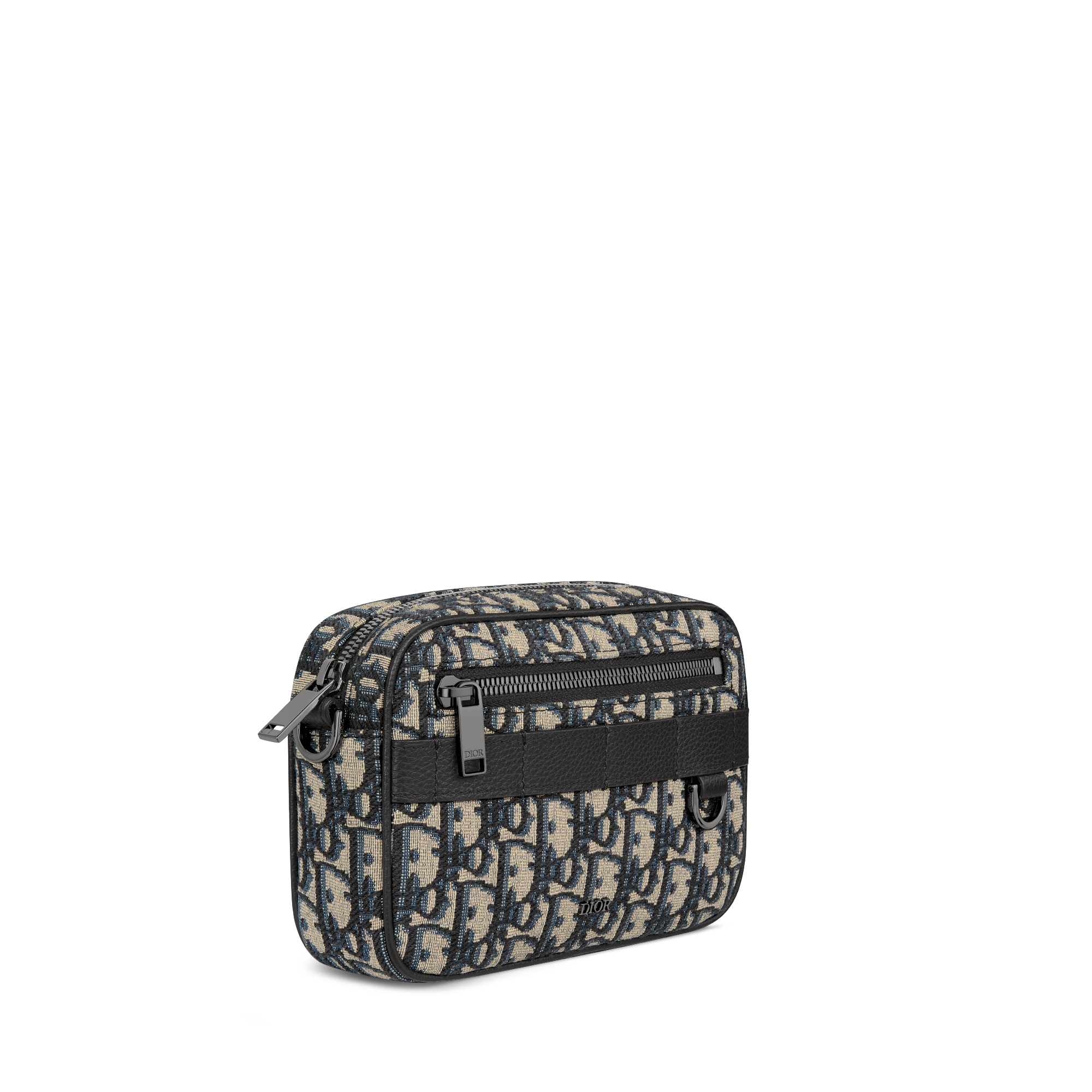 Sac bandoulière Mini Safari Toile jacquard Dior Oblique beige et noir E03