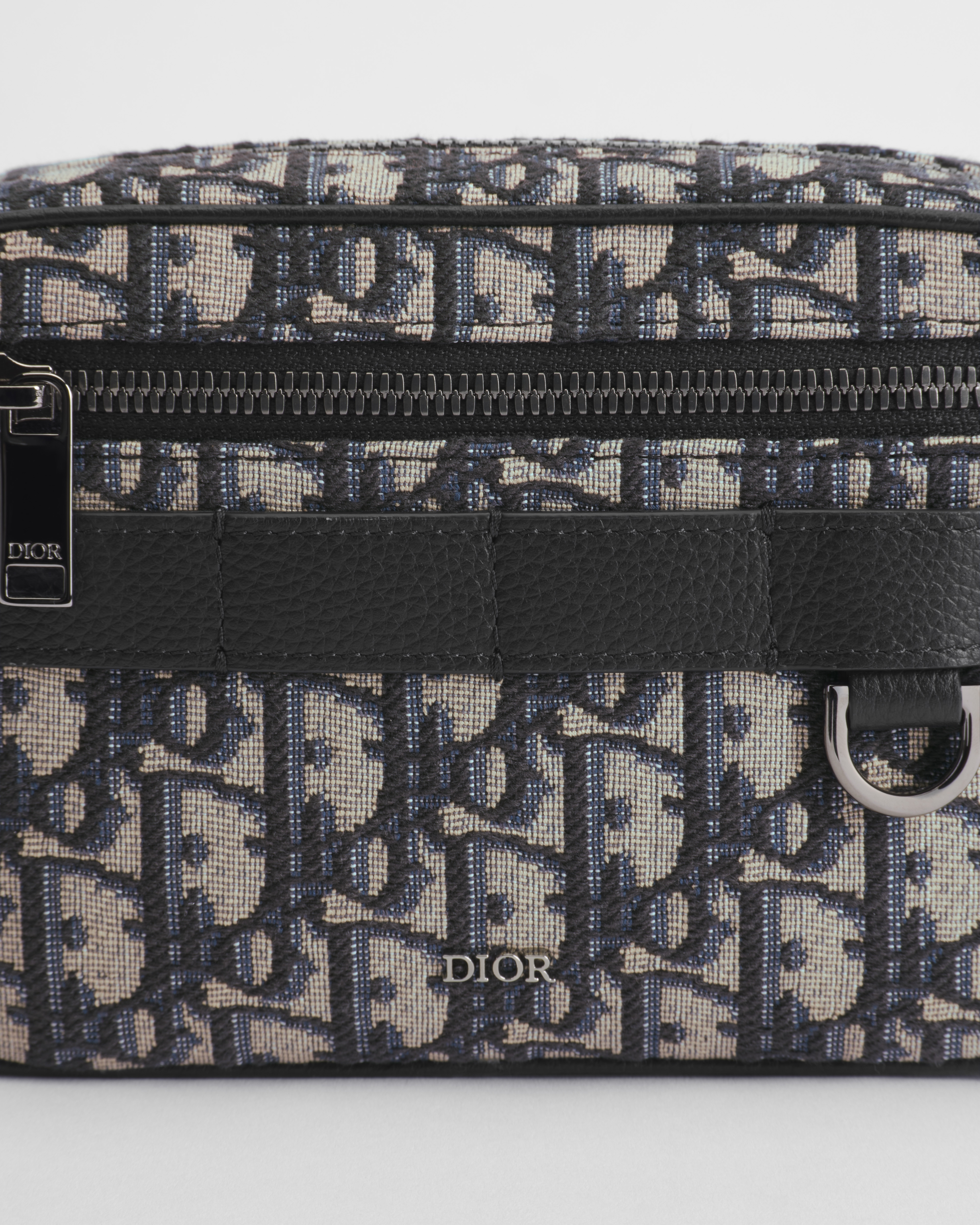 Mini Safari Tasche mit Trageriemen Dior Oblique Jacquard in Beige und Schwarz E10
