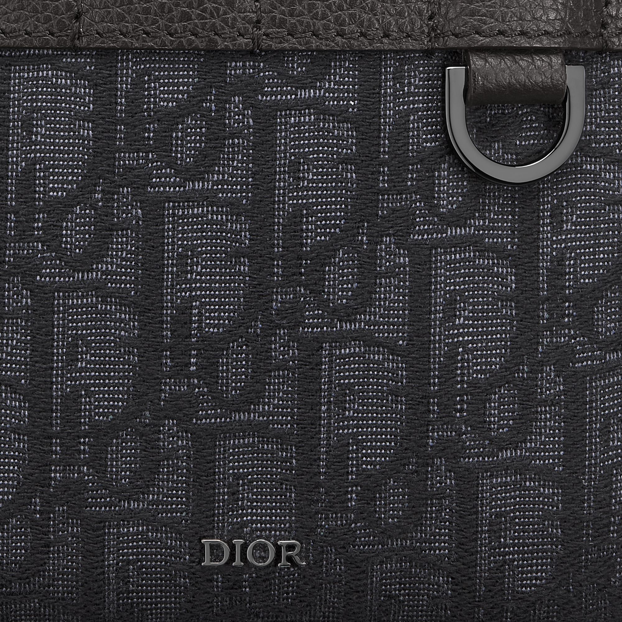Safari North-South Mini Tote Bag Dior Oblique Jacquard und genarbtes Kalbsleder in Schwarz E09