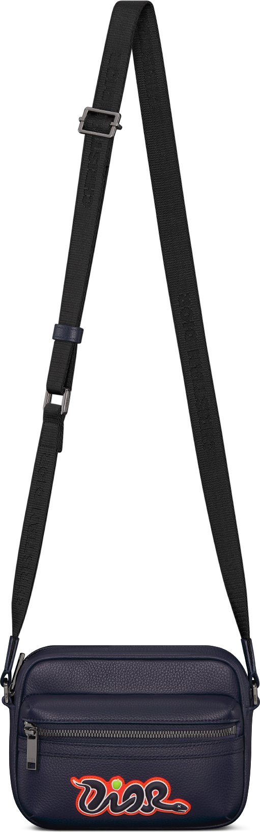 DIOR AND KAWS Mini Rider 2.0 Zipped Messenger Bag Unfolded view