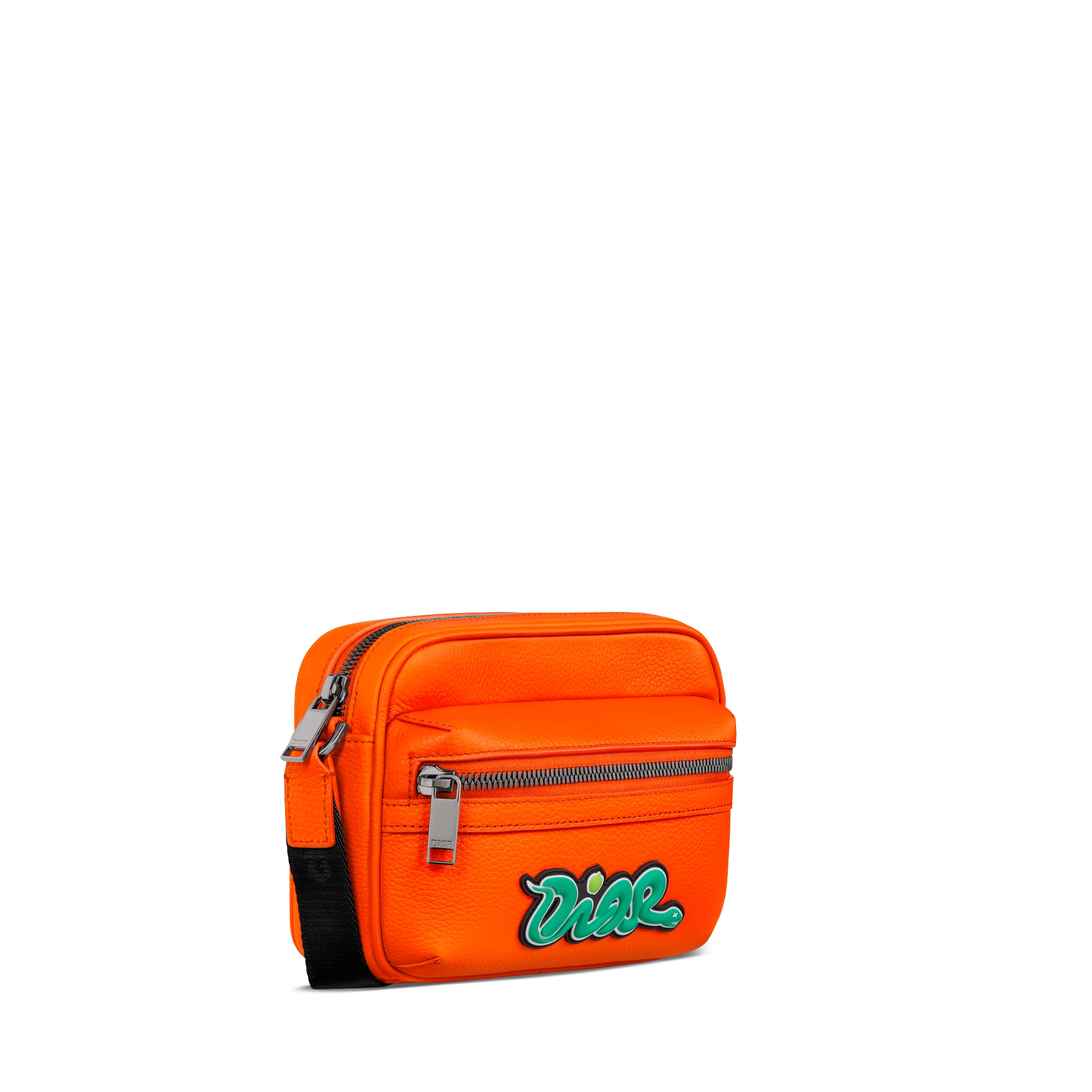Bolsa messenger Rider 2.0 DIOR AND KAWS míni com zíper Couro de vitelo ...