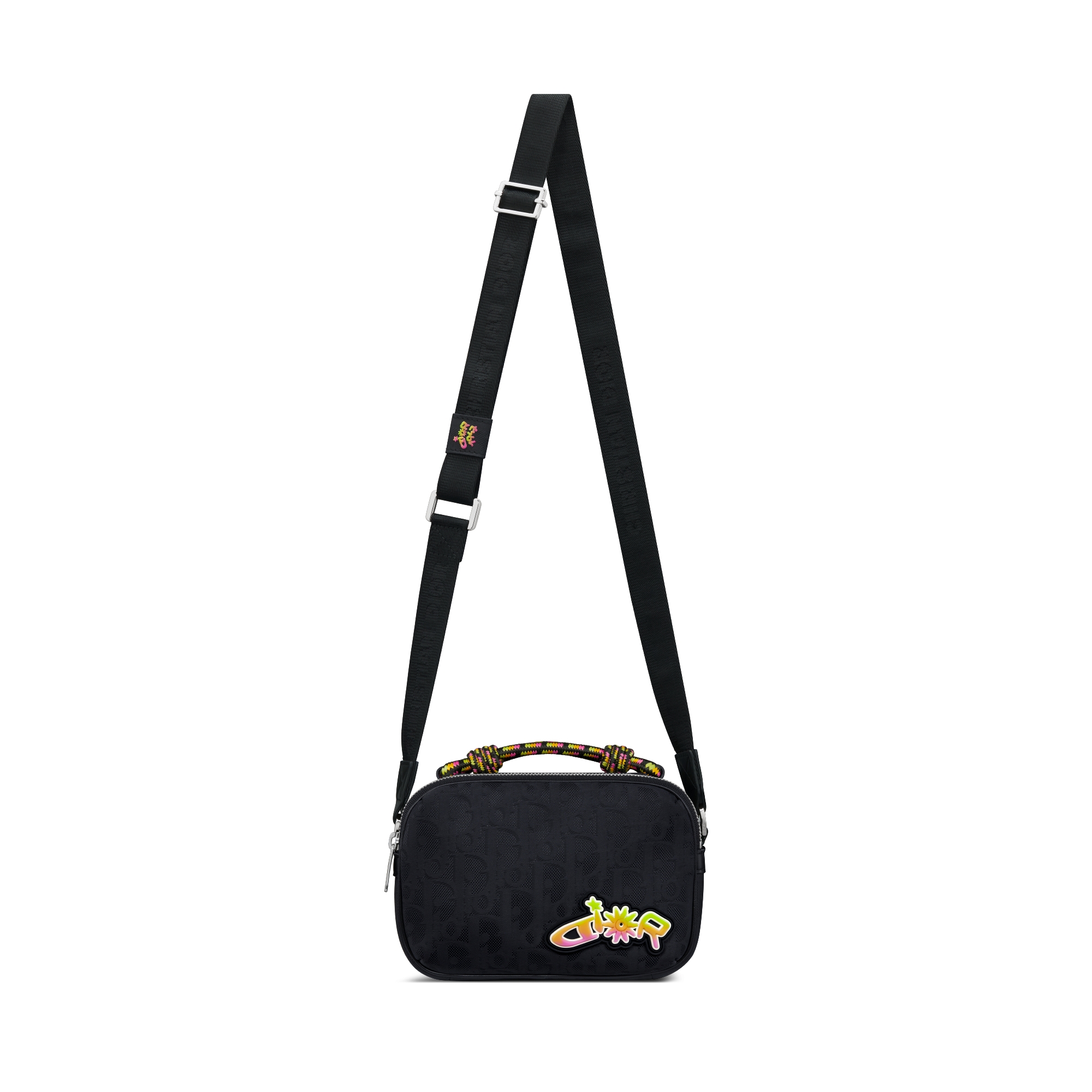 DIOR AND LEWIS HAMILTON 미니 지퍼 백 블랙 Dior Oblique 나일론 E07