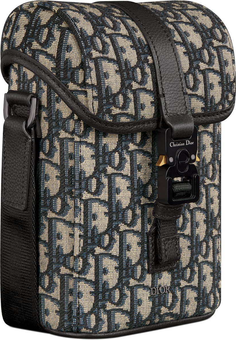 Borsa messenger mini verticale con pattina Dior Hit The Road aria_threeQuarterClosedView