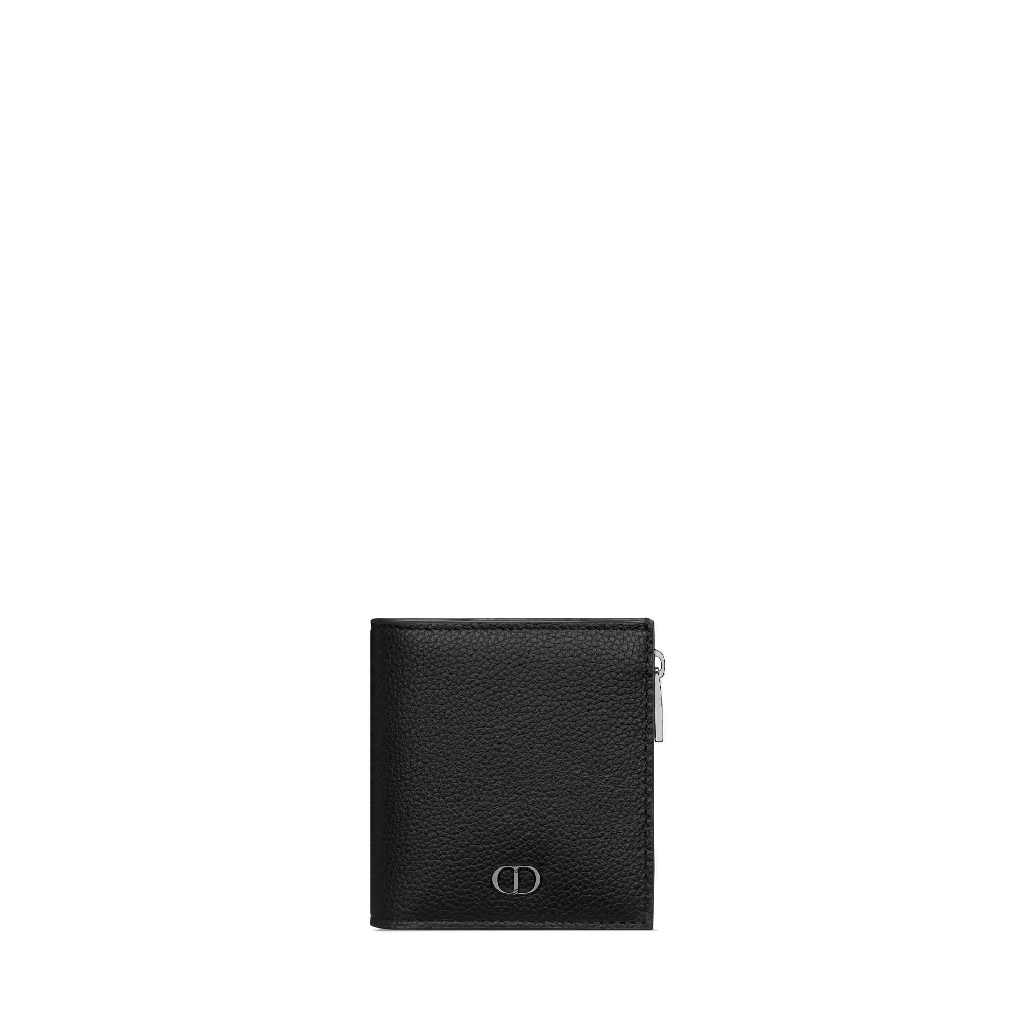 CD Icon Bifold Wallet Black Grained Calfskin E01