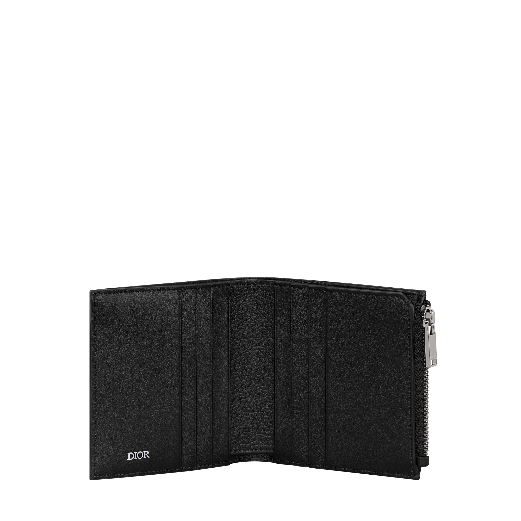 CD Icon Bifold Wallet Black Grained Calfskin E07