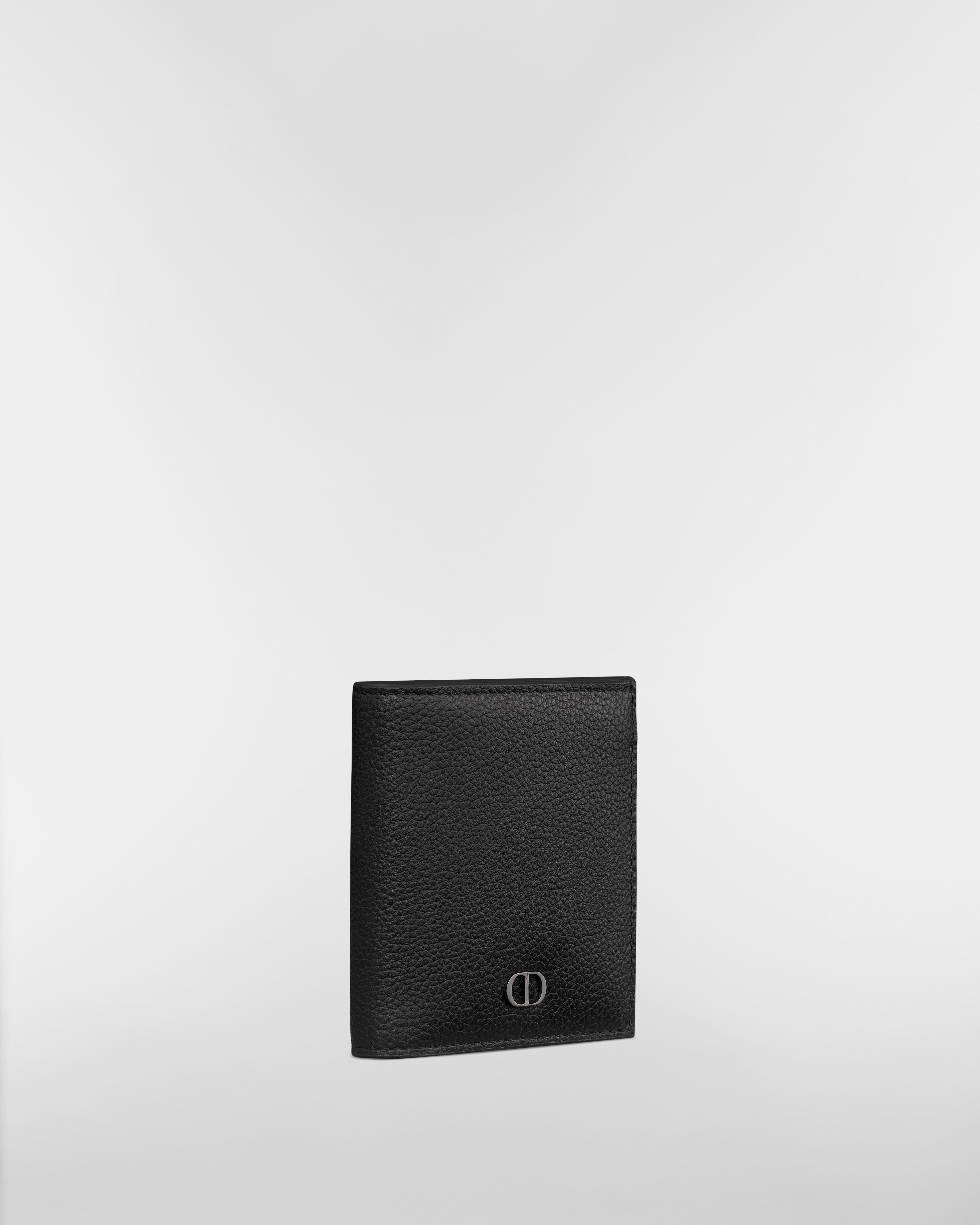 Portefeuille à deux volets CD Icon Cuir de veau grainé noir E03