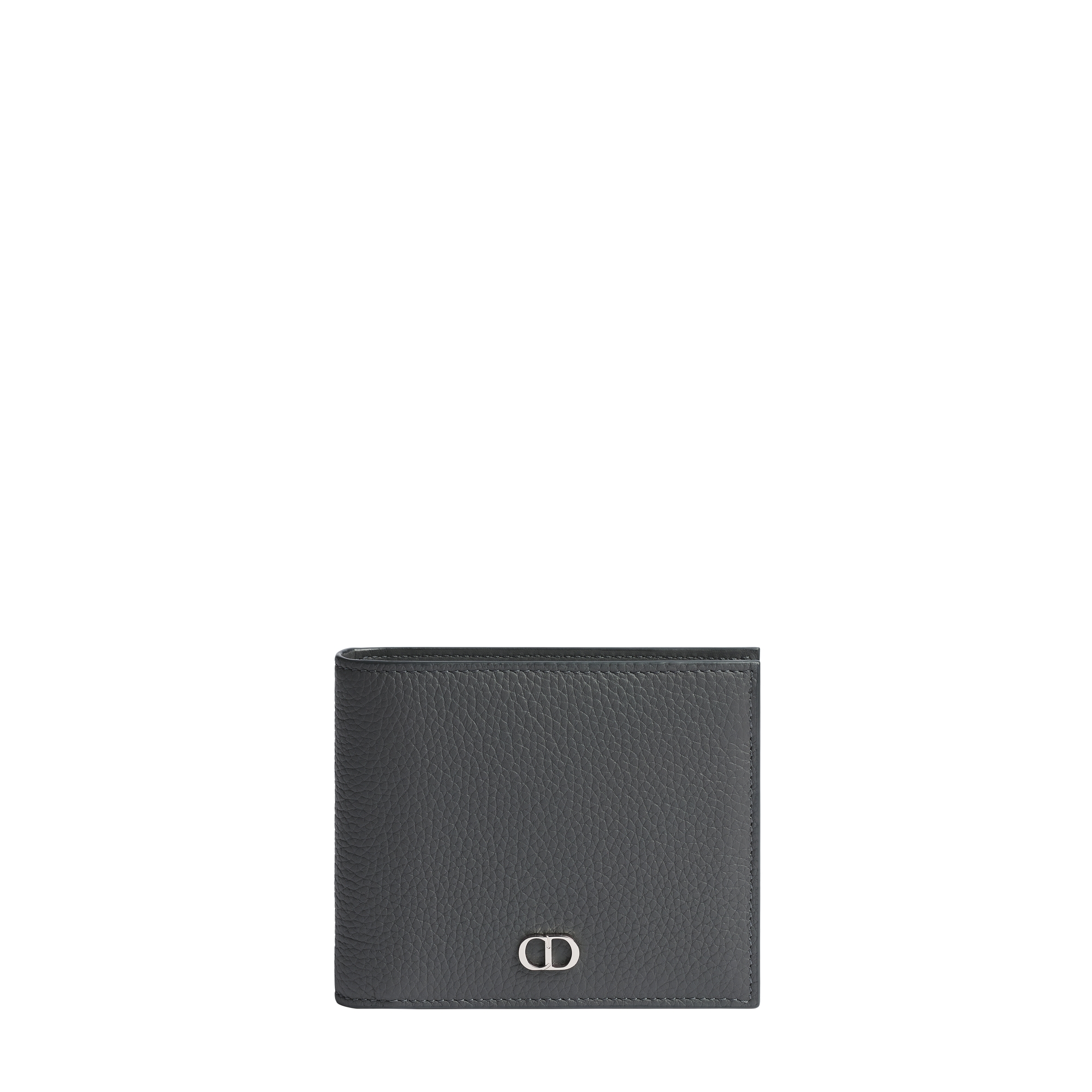 CD Icon Bifold Wallet Gris Flanelle Grained Calfskin E01