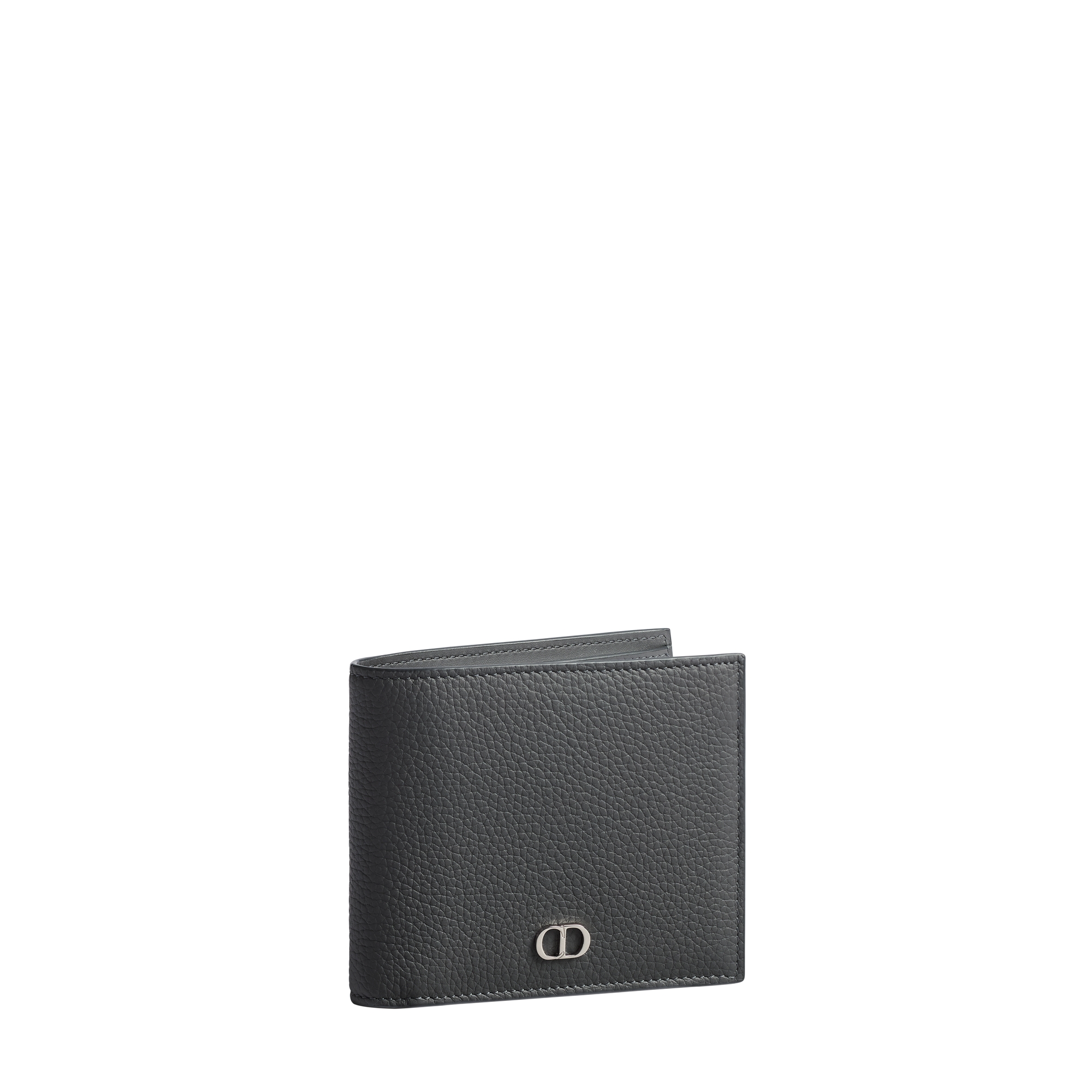 CD Icon Bifold Wallet Gris Flanelle Grained Calfskin E03