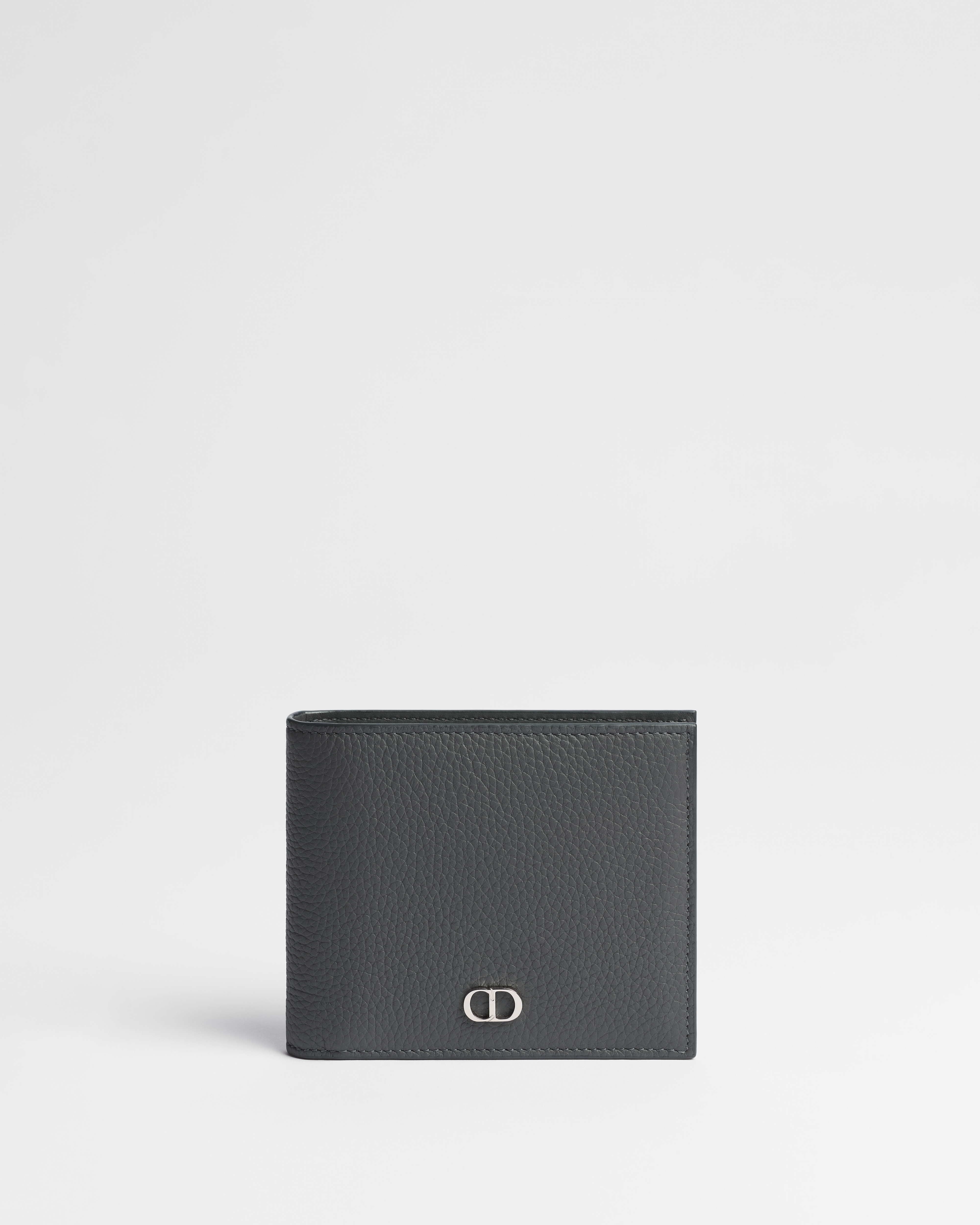 CD Icon Bifold Wallet Gris Flanelle Grained Calfskin E01