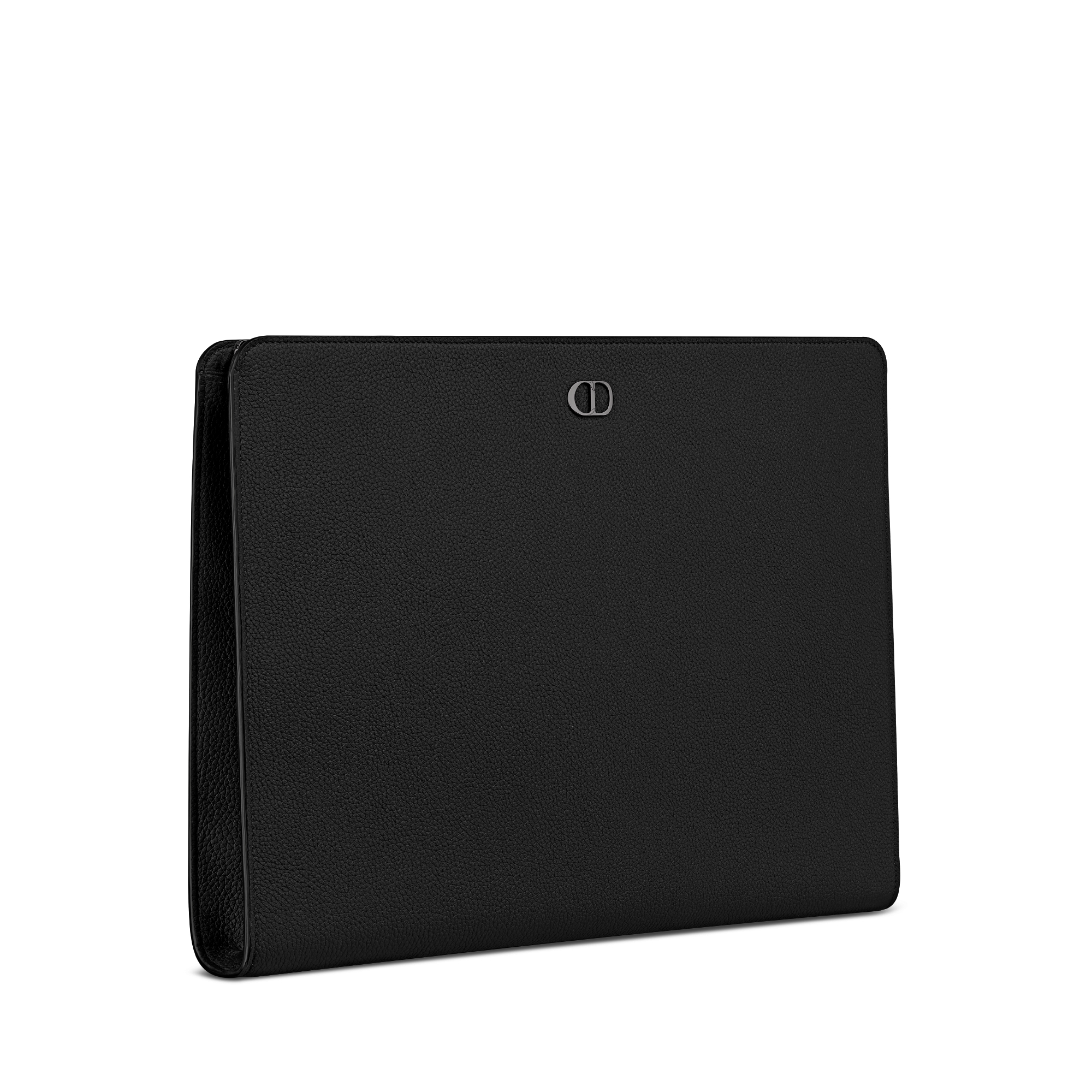 Pochette pour ordinateur CD Icon Cuir de veau grainé mat noir E03