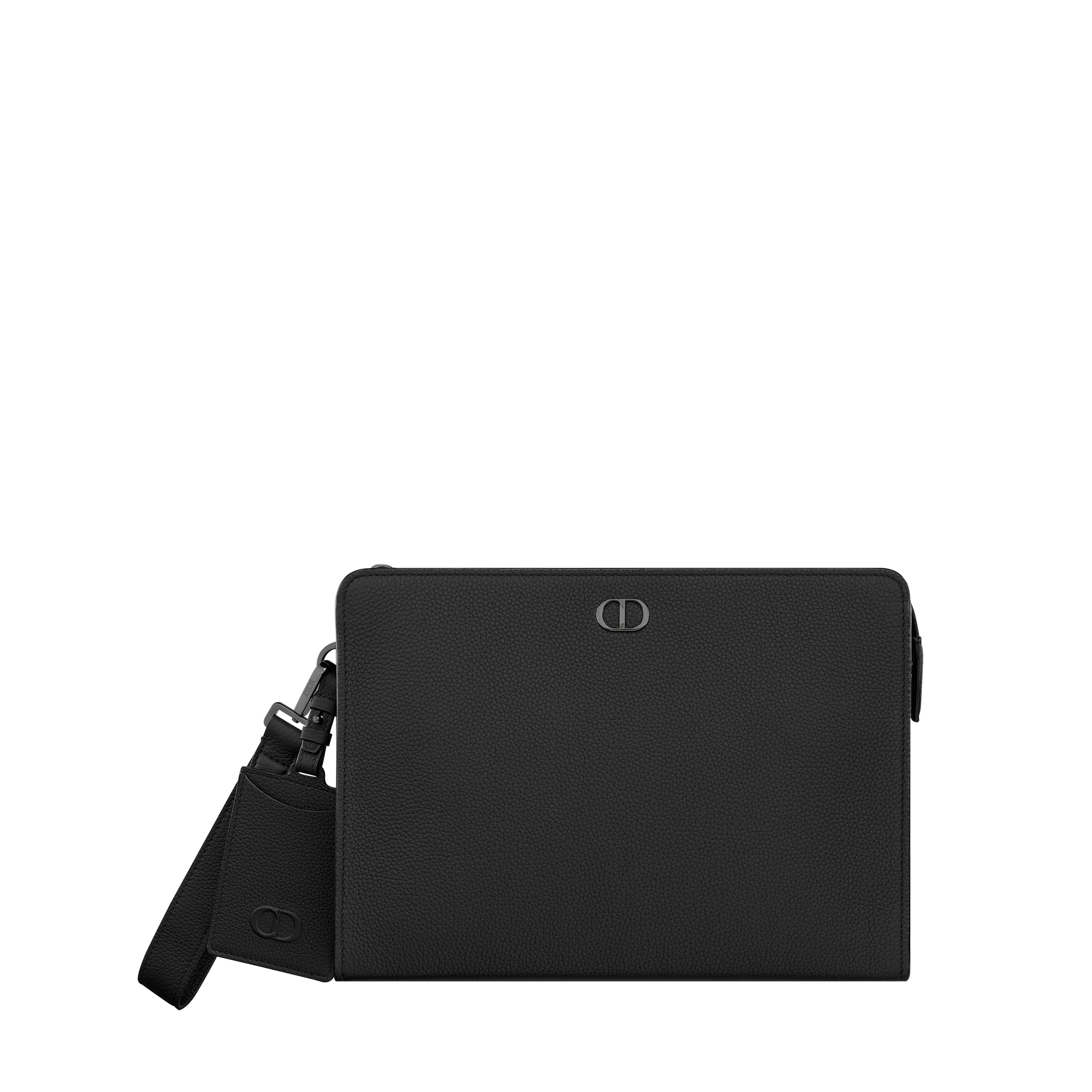  Mattes, genarbtes Kalbsleder in Schwarz