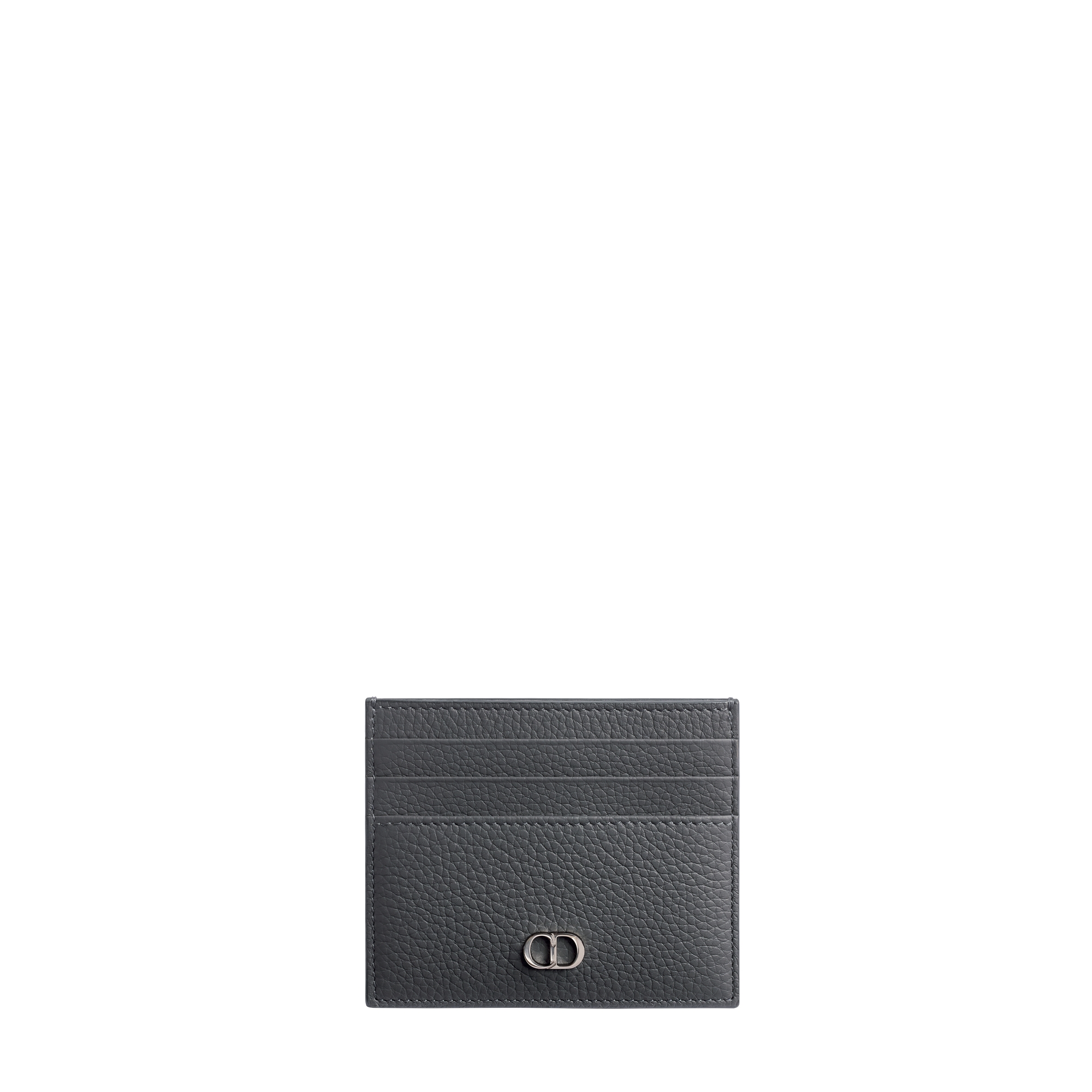 CD Icon Card Holder Gris Flanelle Grained Calfskin E01