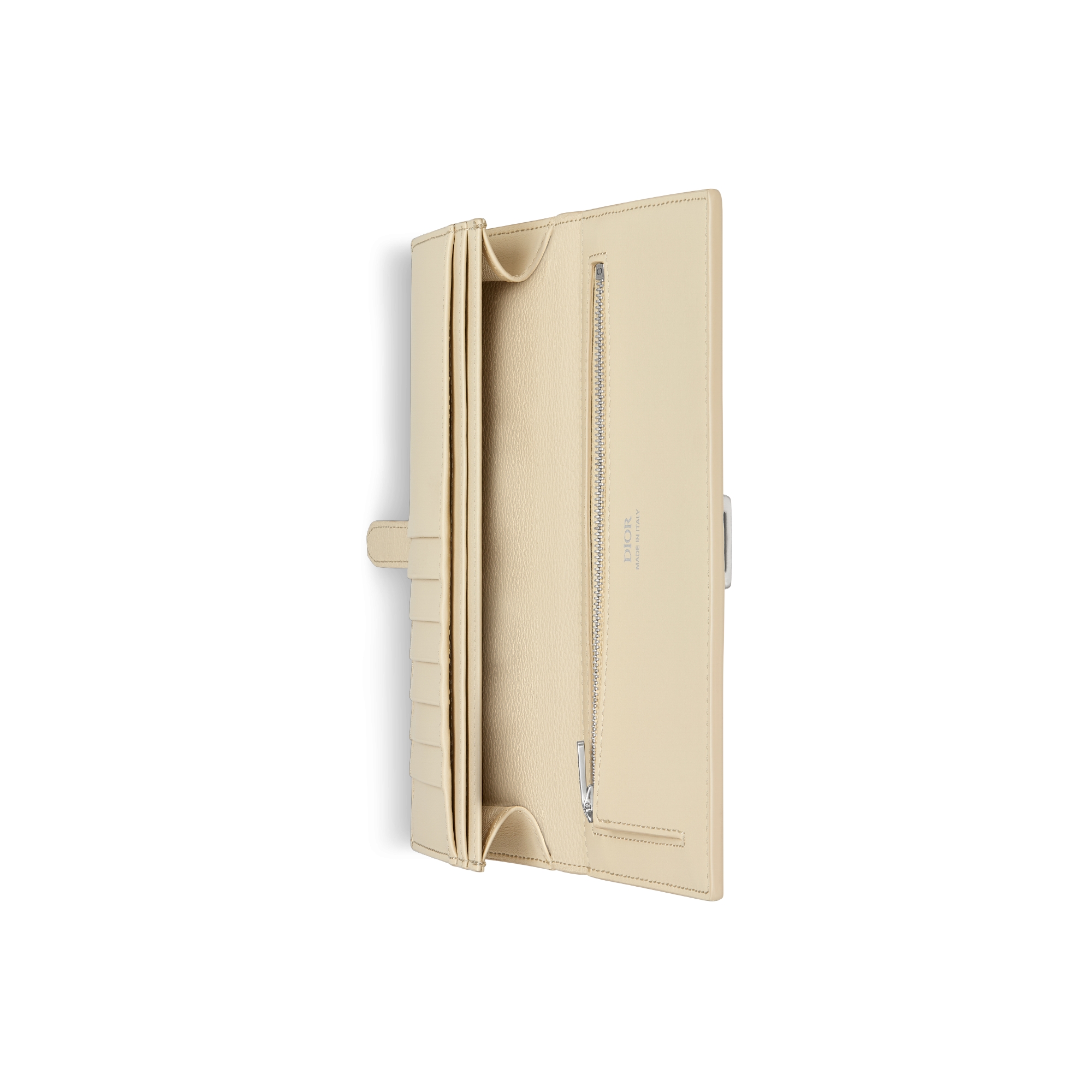 Dior Normandie Vertical Bifold Wallet Beige Dior Icons Calfskin E06