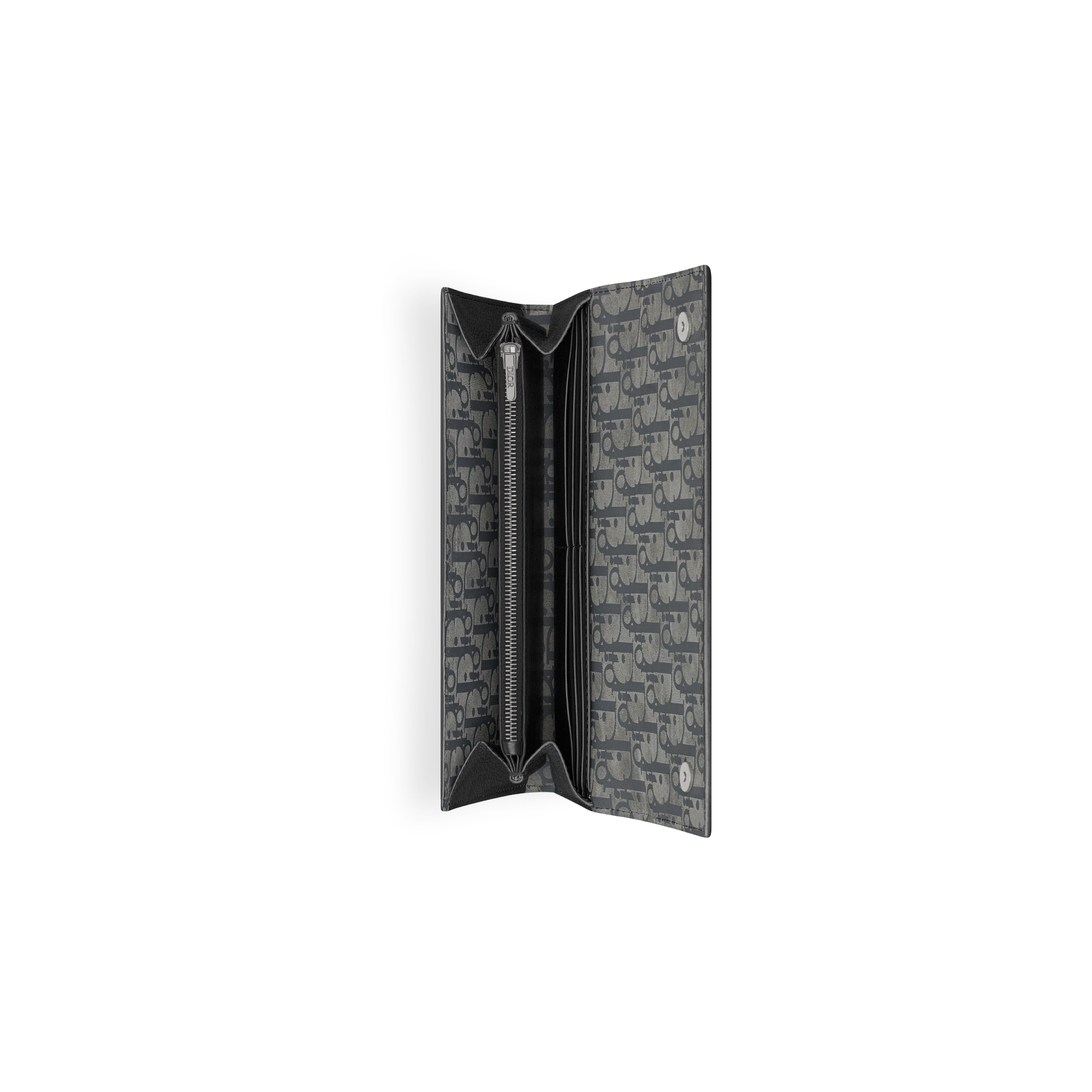 Dior Privé 長型翻蓋銀包 黑色 Dior Icons 小牛皮 E06