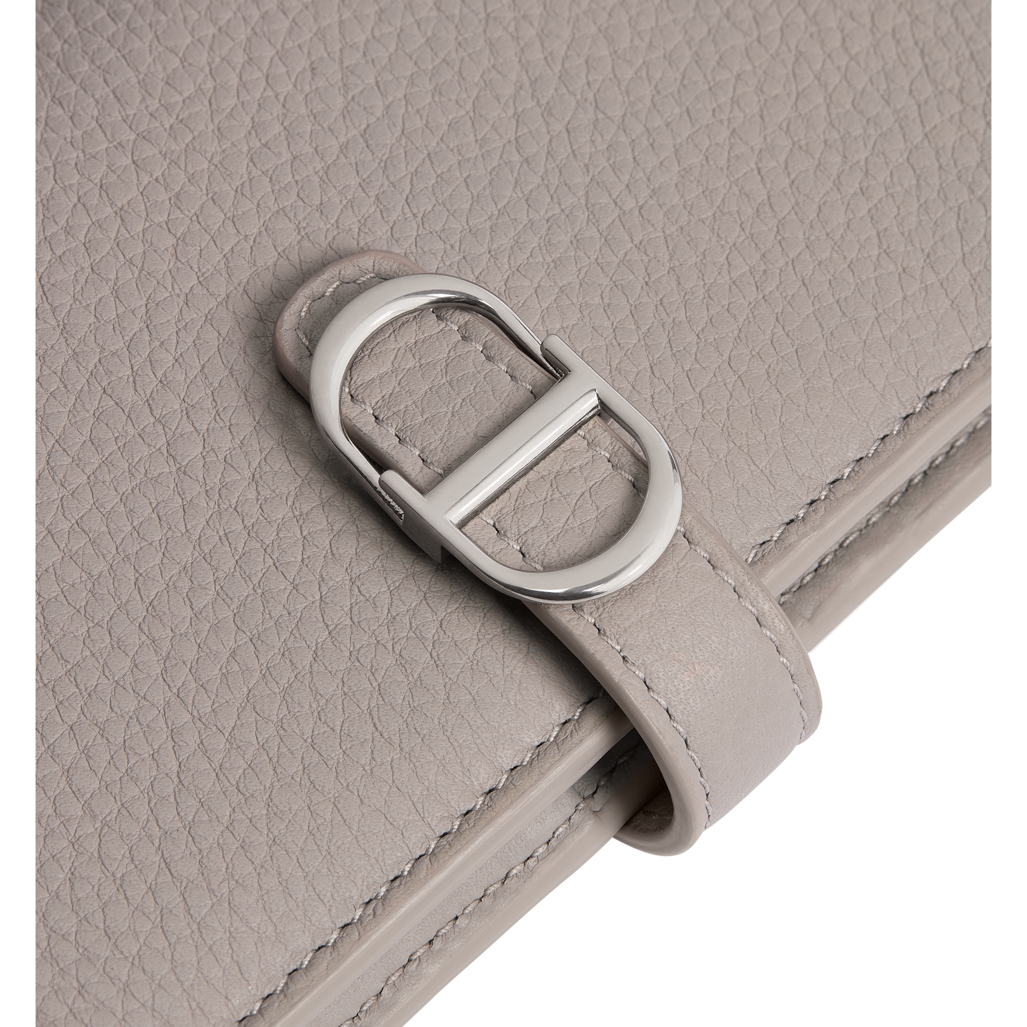 Dior Normandie Long Bifold Wallet Gris Trianon Grained Calfskin E09